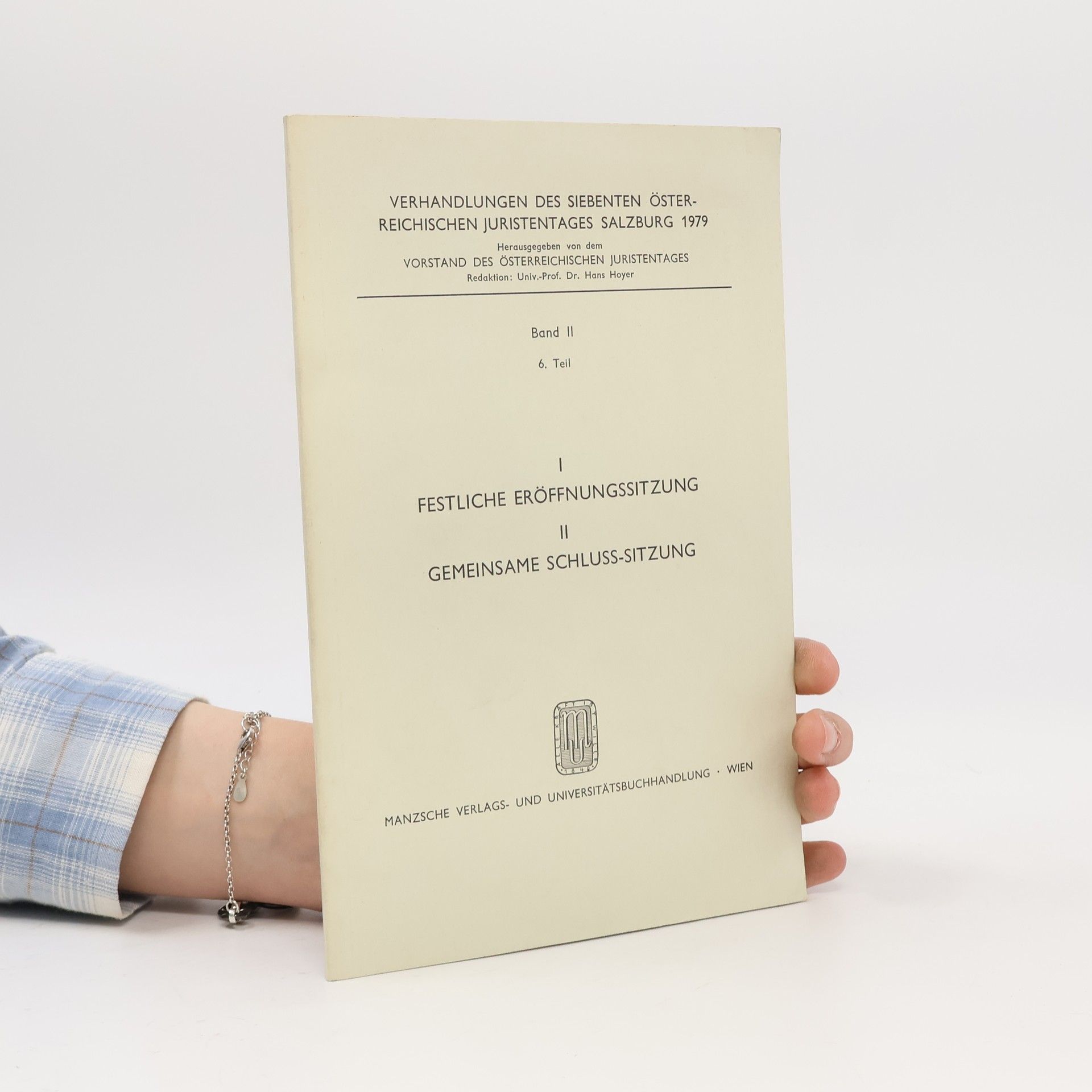 Various authors I Festliche Ëroffnungssitzung. II Gemeinsame Schluss-Sitzung