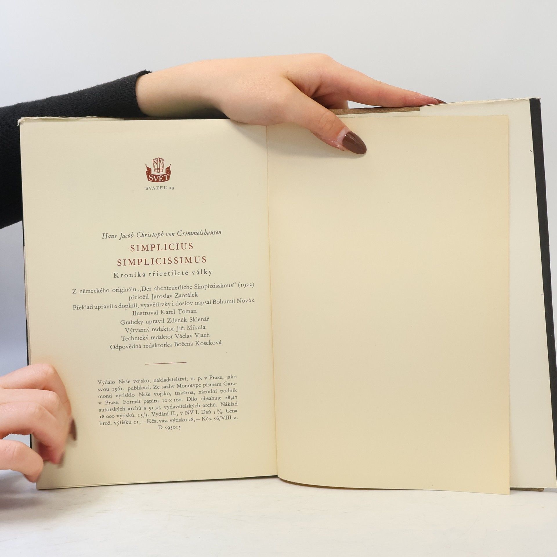 Karel Toman Simplicius Simplicissimus. Kronika třicetileté války