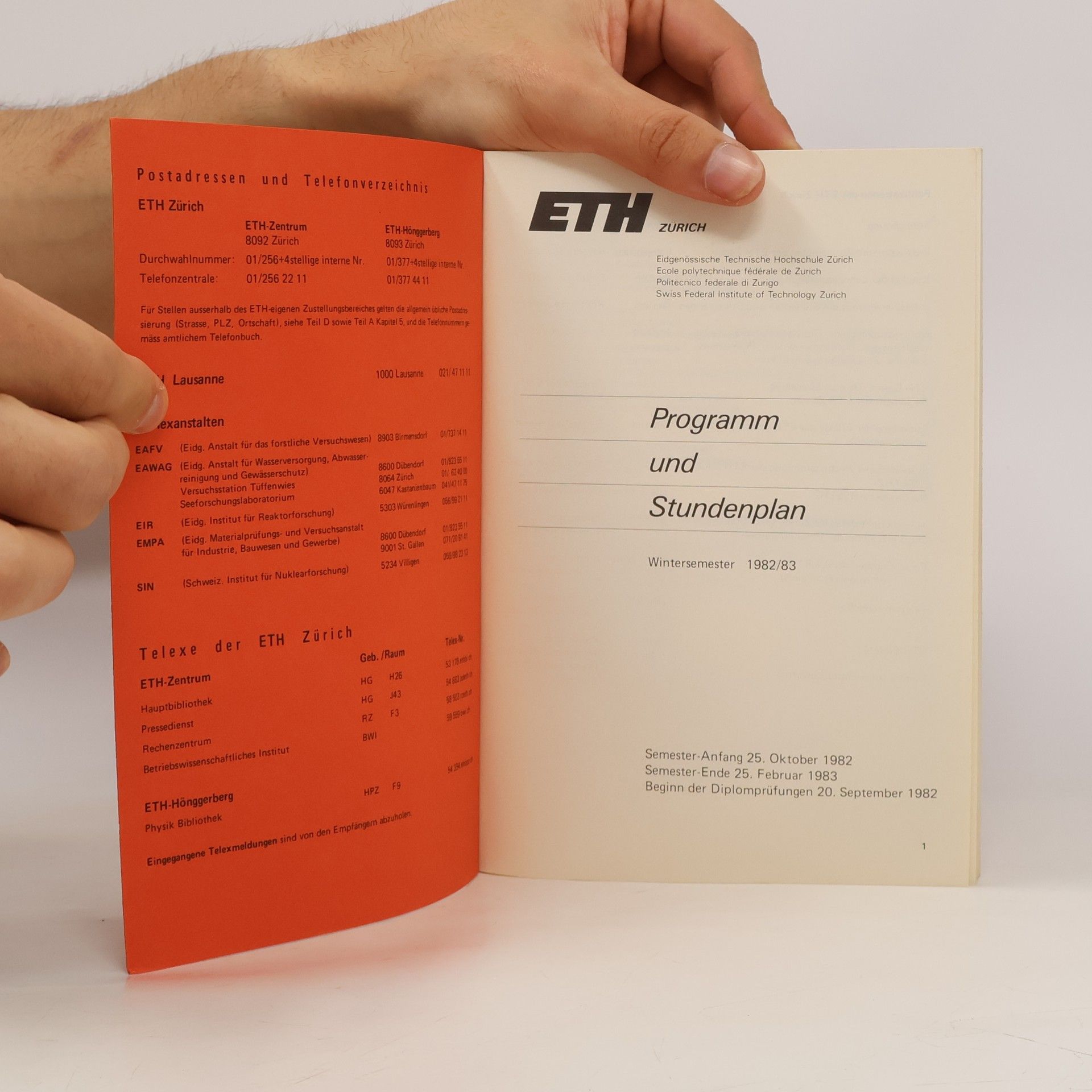 Collectif d'auteurs Programm und Stundenplan 1982/1983