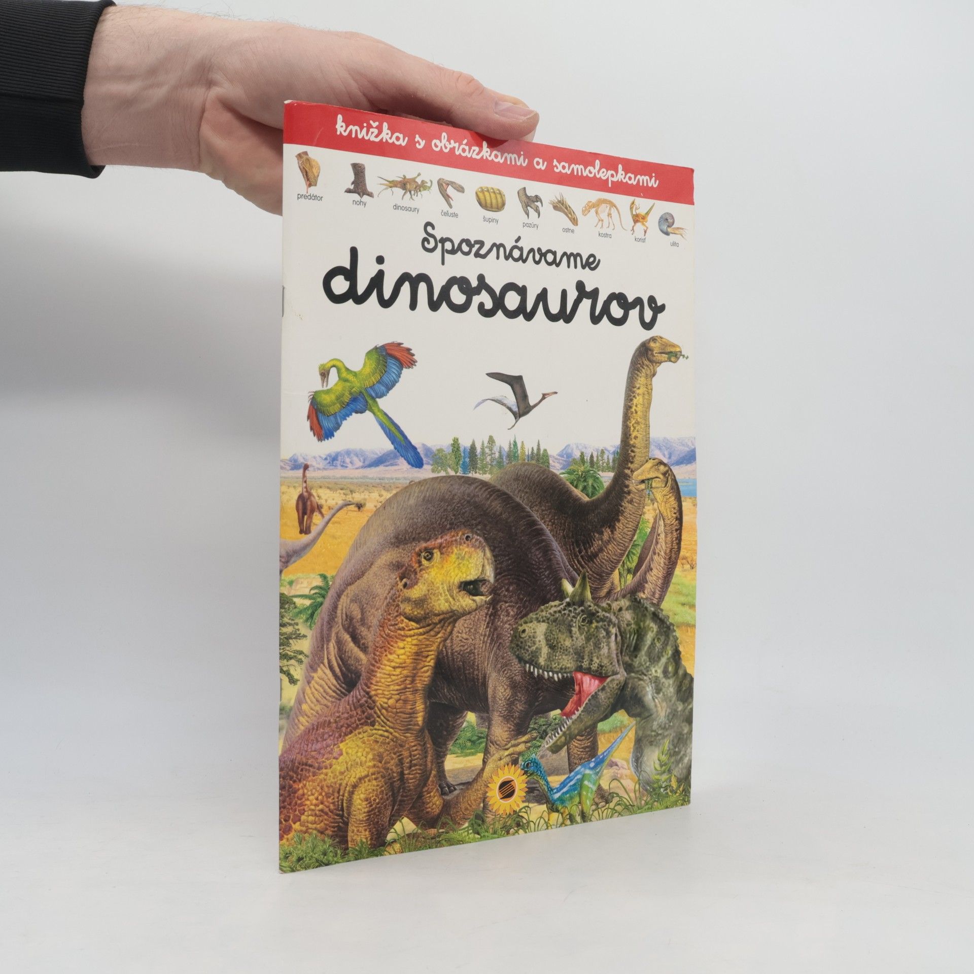 Linda Perina Spoznávame dinosaurov - knižka s obrázkami a samolepkami