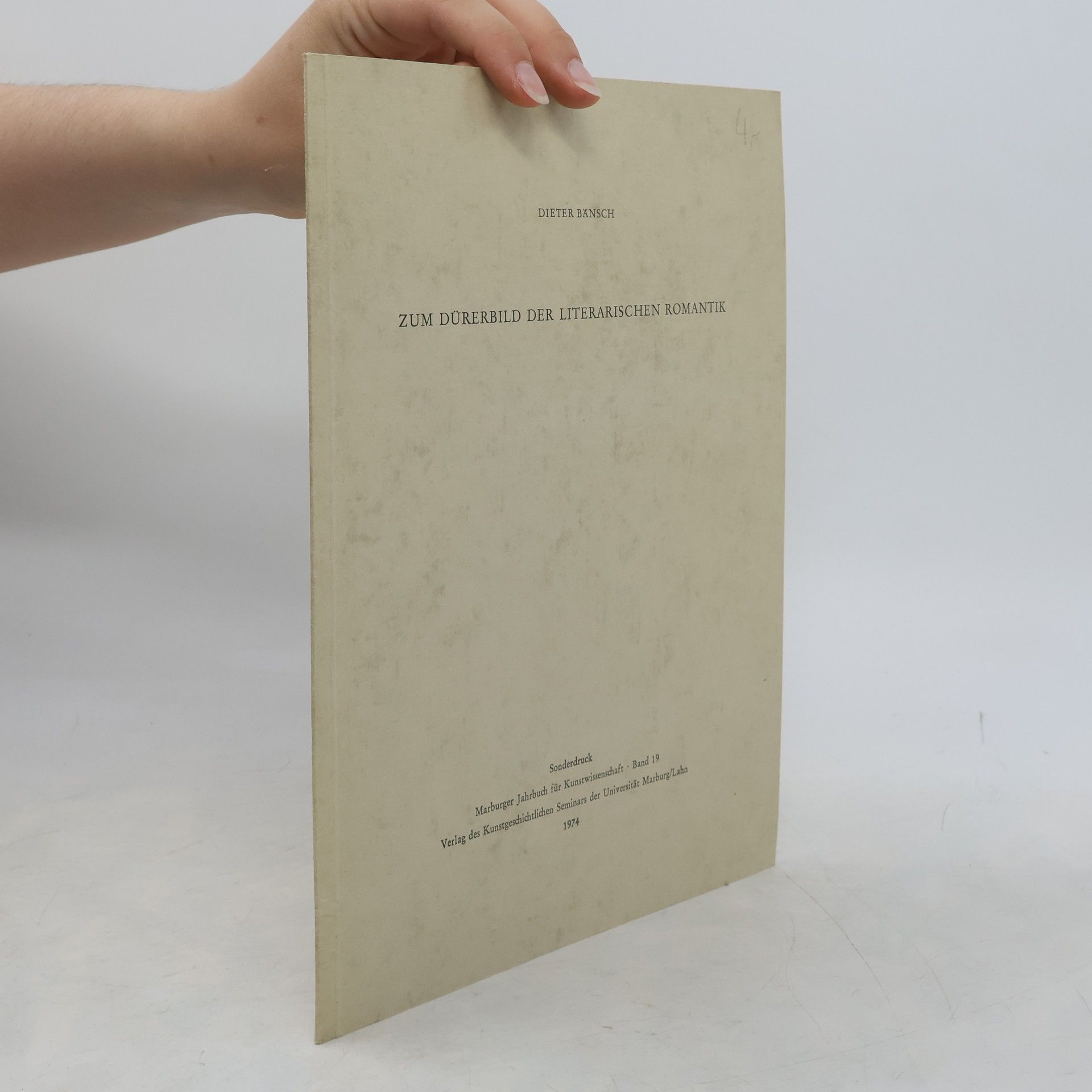 Dieter Bänsch Zum Dürerbild der literarischen Romantik 19