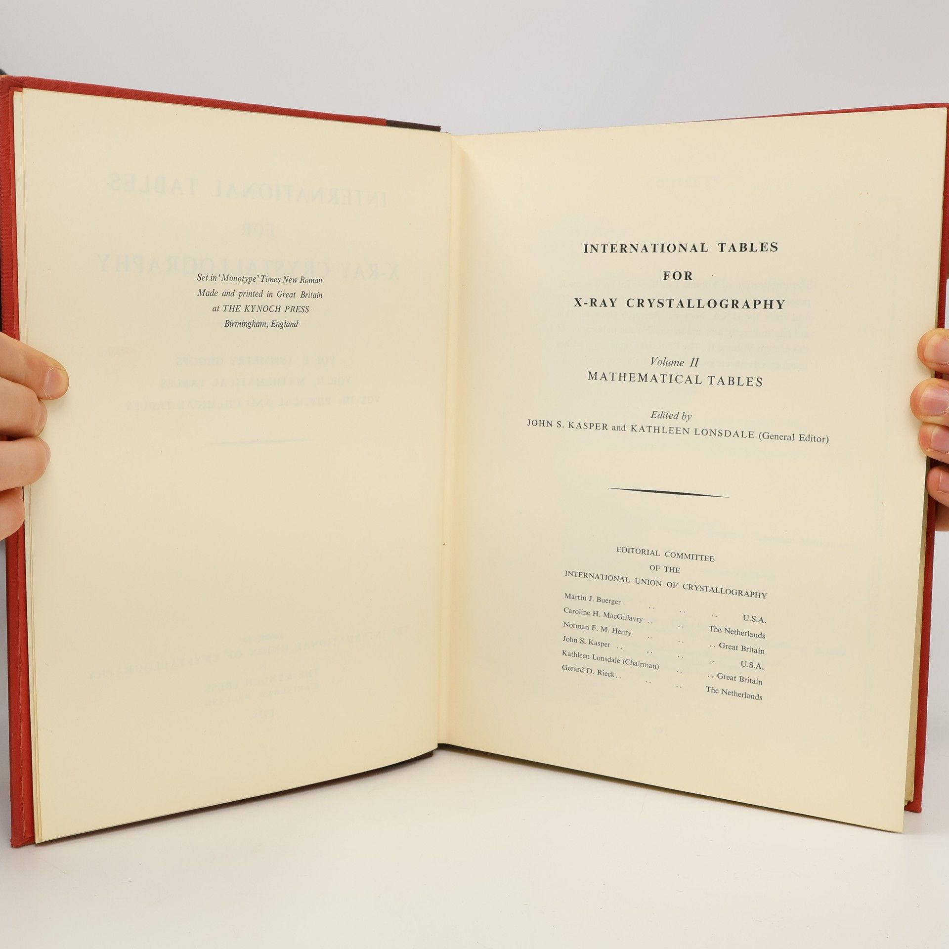 Kathleen Lonsdale International Tables for X-ray Crystallography II.