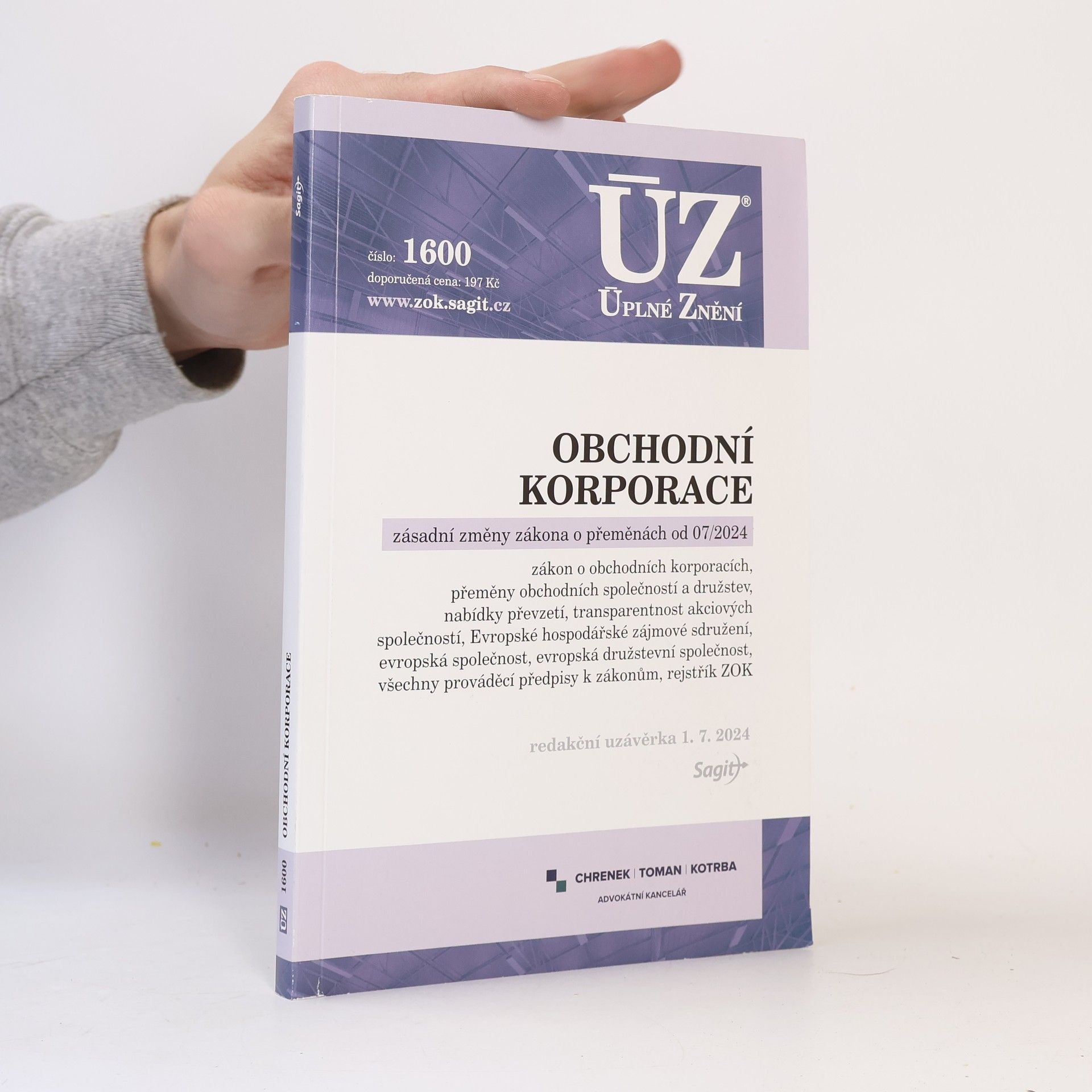 Sagit ÚZ 1600 Obchodní korporace, Přeměny obchodních společností a družstev