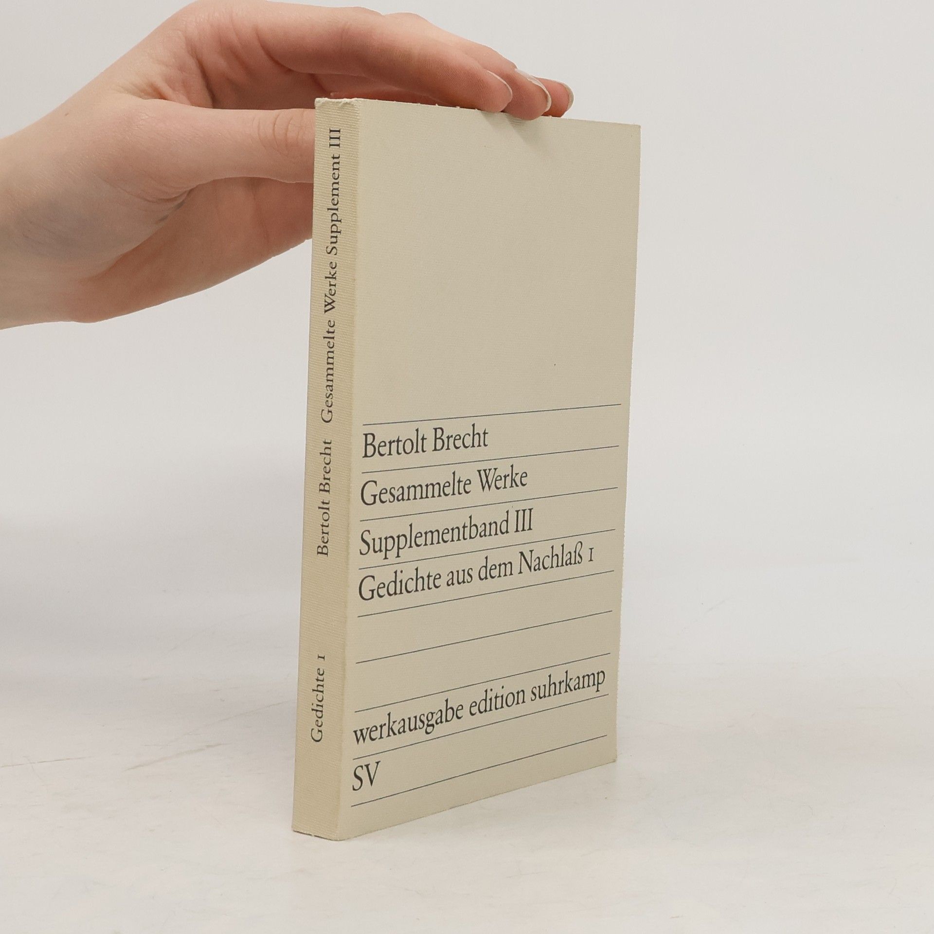 Bertolt Brecht Gesammelte Werke Supplementband III.