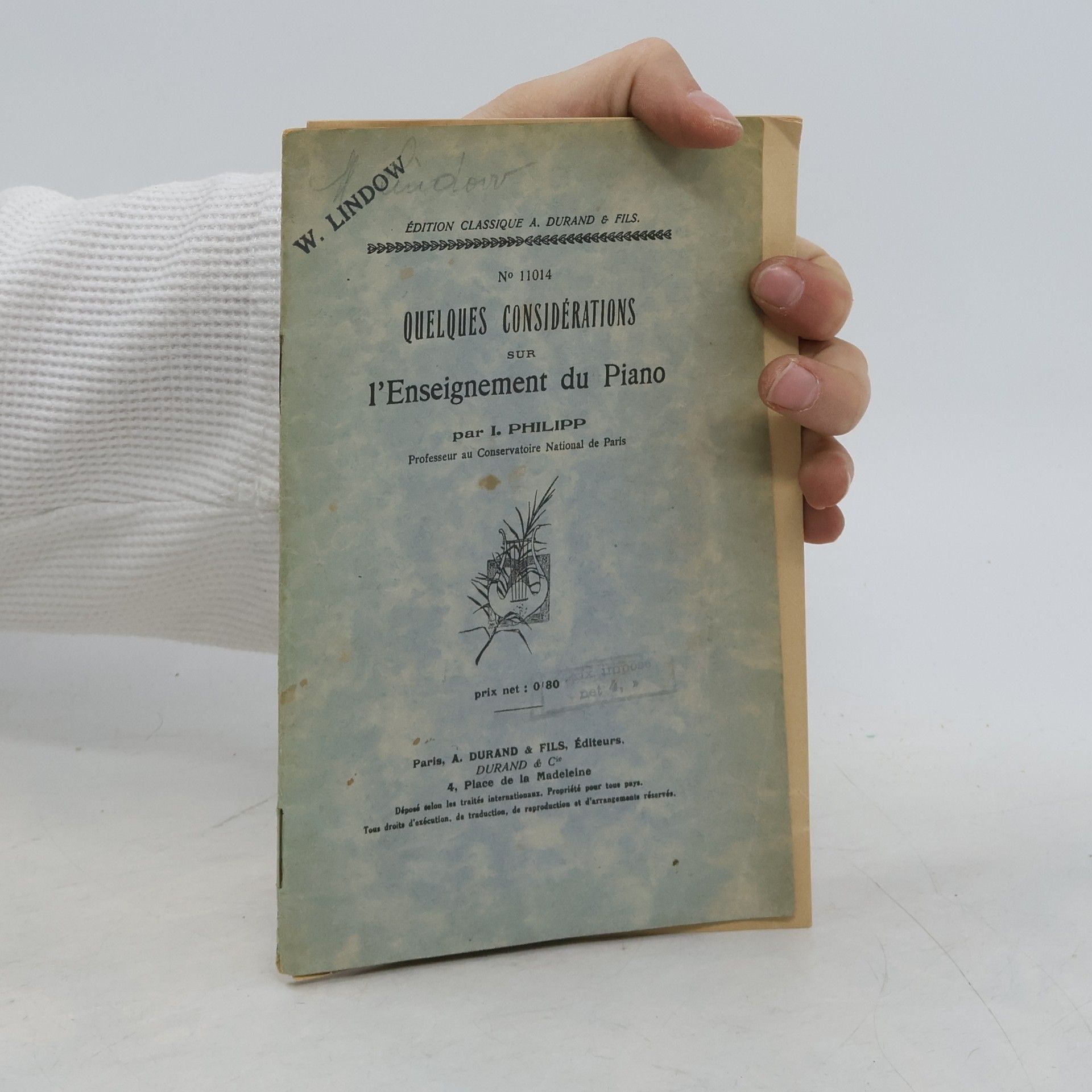 Isidor Philipp Quelques considérations sur l'enseignement du piano