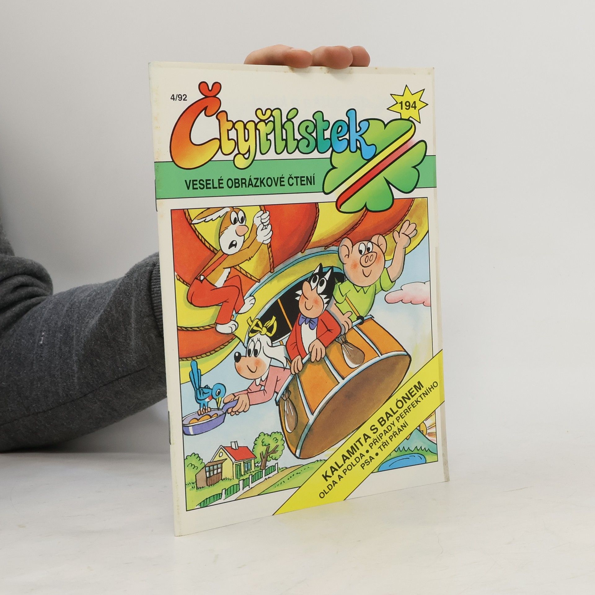 Jaroslav Němeček Čtyřlístek 194. 4/1992. Kalamita s balónem