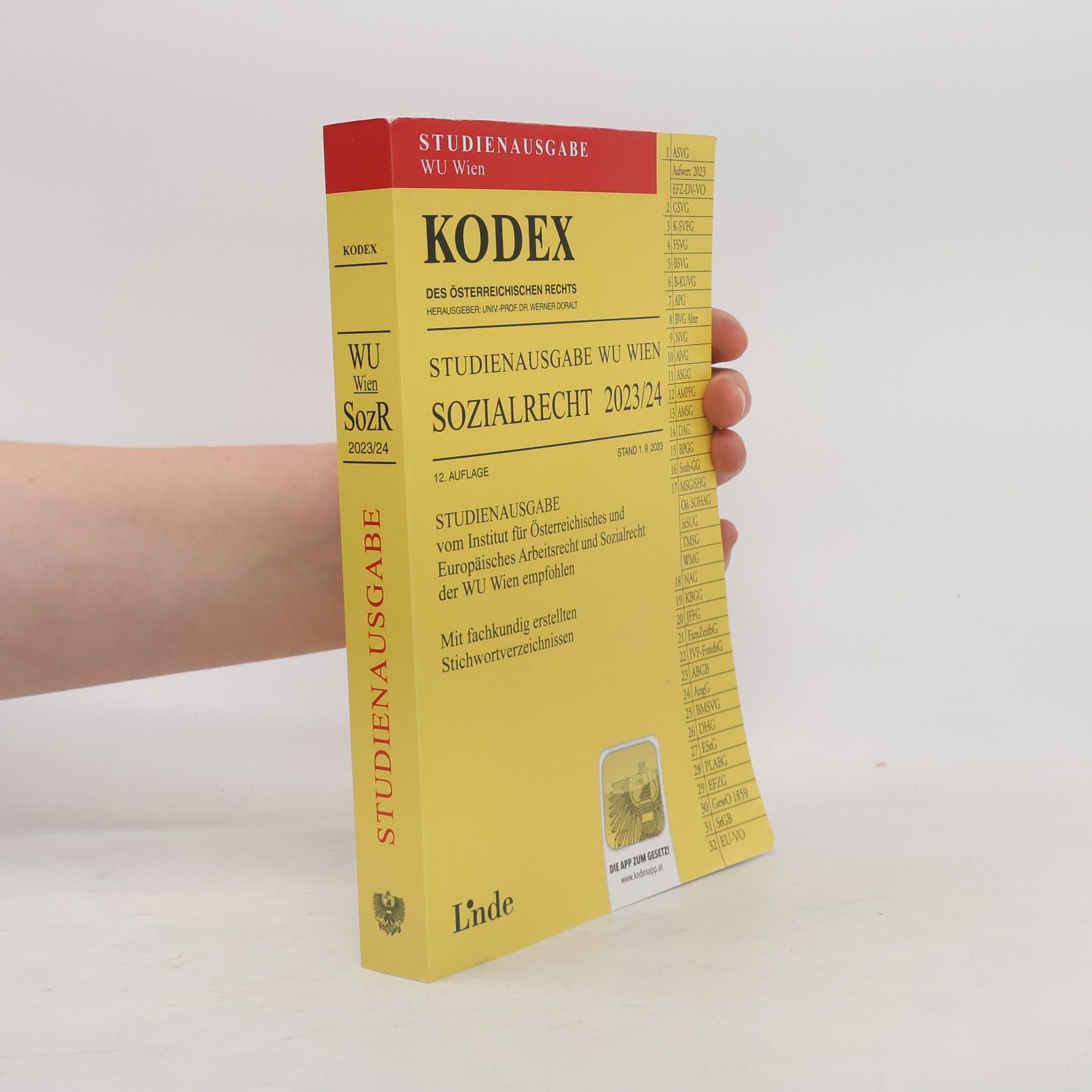 Elisabeth Brameshuber KODEX Studienausgabe Sozialrecht WU 2023/24: Studienausgabe für die WU Wien - 12. Auflage - Stand 1.9.2023