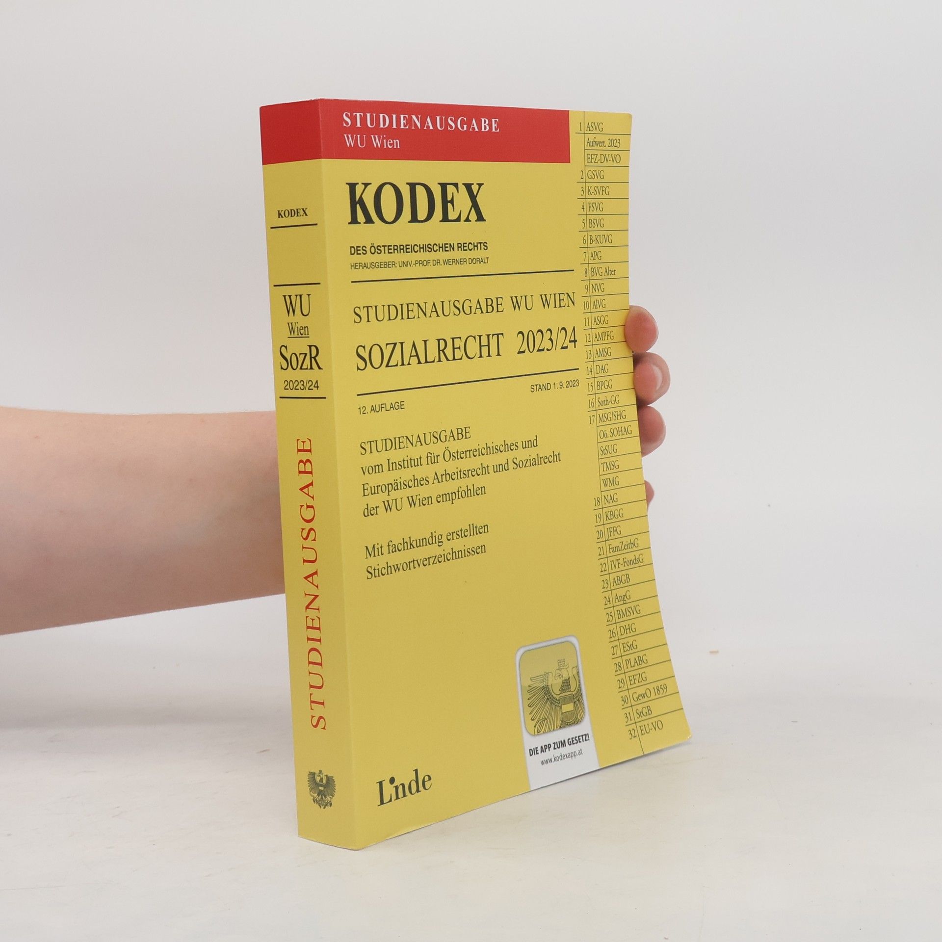 Elisabeth Brameshuber KODEX Studienausgabe Sozialrecht WU 2023/24: Studienausgabe für die WU Wien - 12. Auflage - Stand 1.9.2023