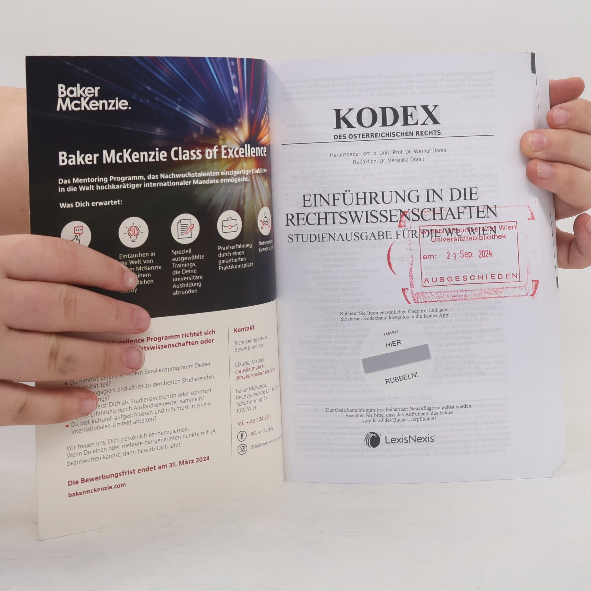 Werner Doralt Kodex Einführung in die Rechtswissenschaften 2024 - inkl. App: Studienausgabe für die WU Wien - 13. Auflage