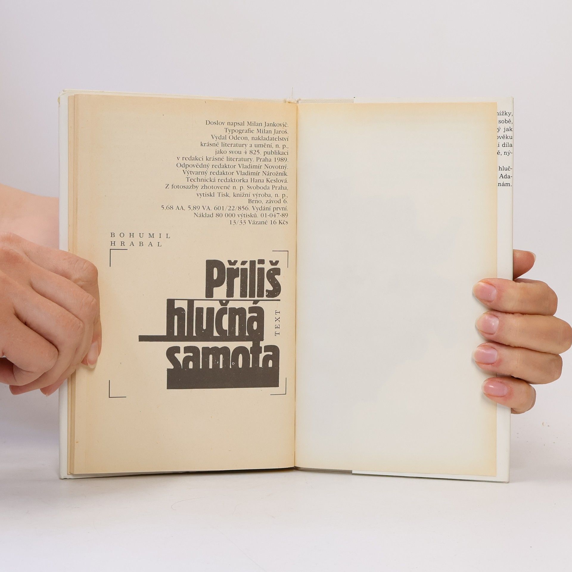 Bohumil Hrabal Příliš hlučná samota