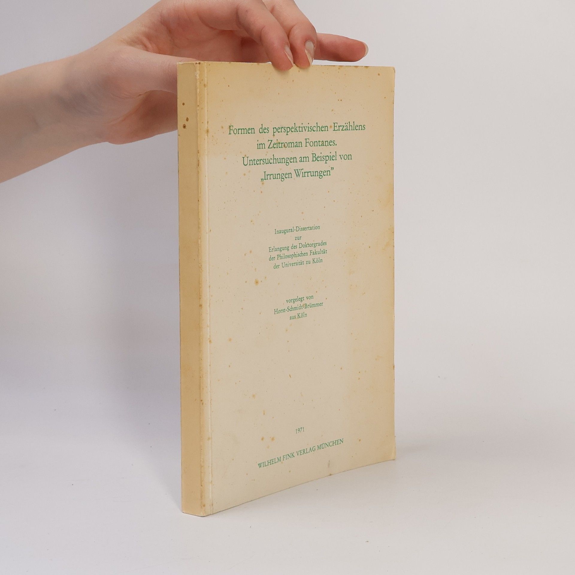AA.VV. Formen des perspektivischen Erzählens im Zeitroman Fontanes. Üntersuchungen am Beispiel von „Irrungen Wirrungen"