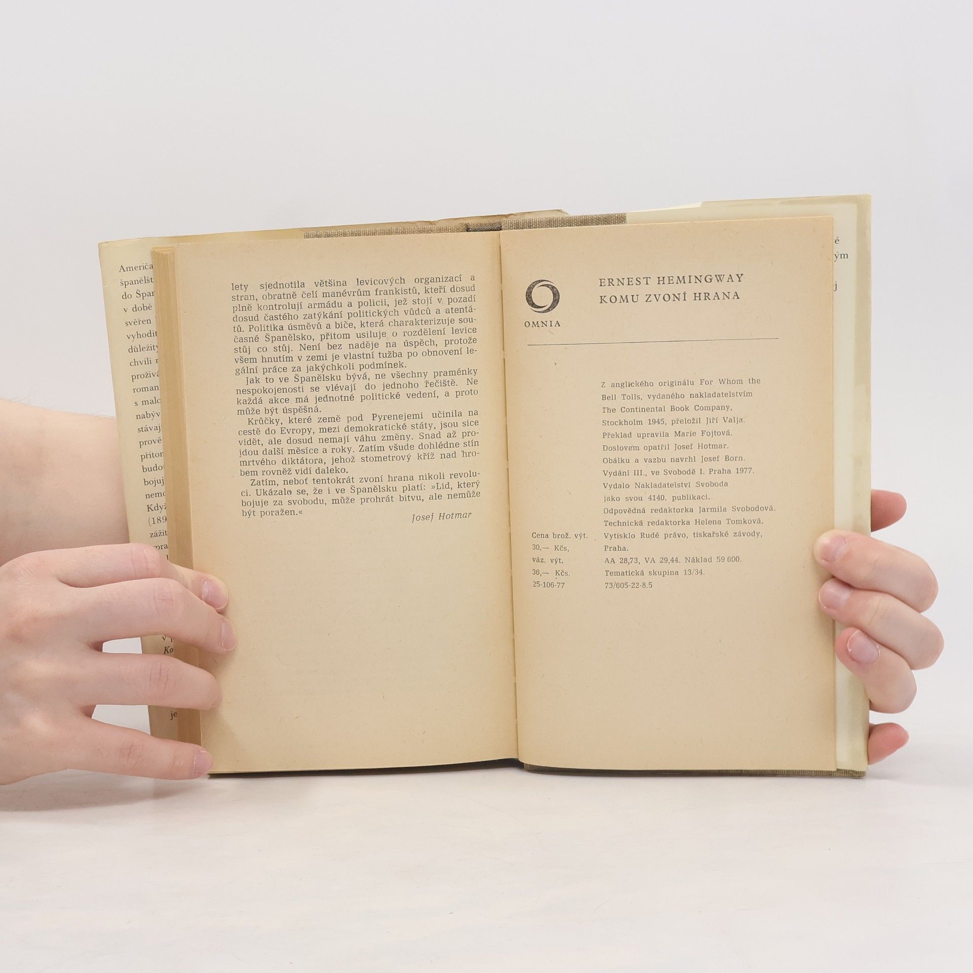 Ernest Hemingway Komu zvoní hrana