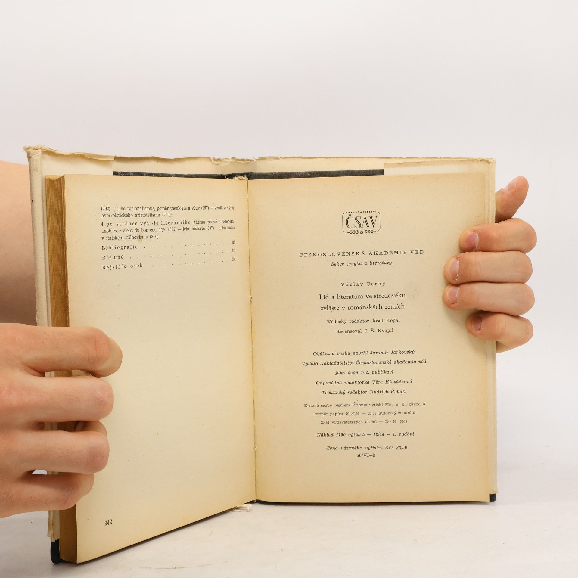 Václav Černý Lid a literatura ve středověku, zvláště v románských zemích