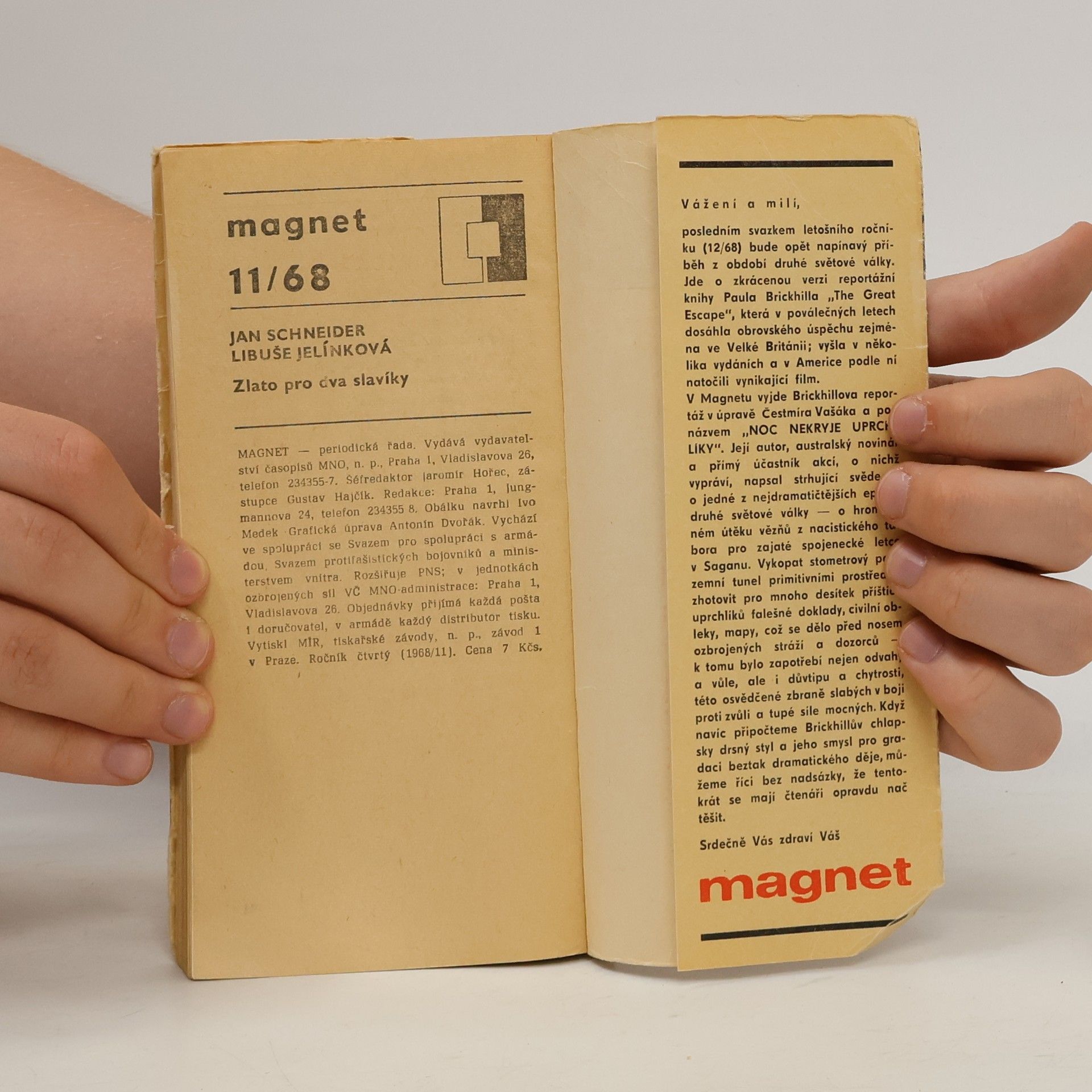Libuše Jelínková Zlato pro dva slavíky. Magnet 11/68