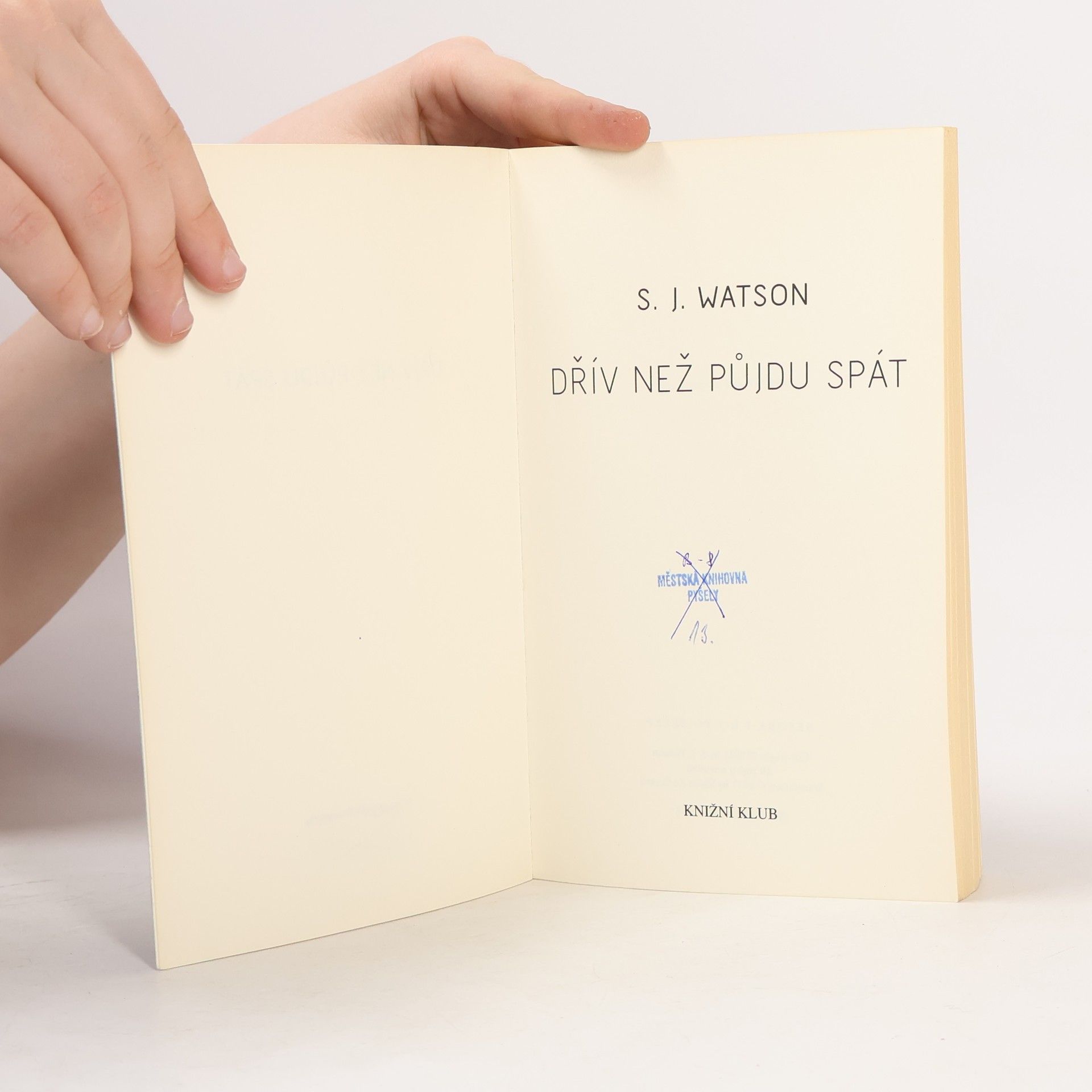 S. J. (Steven J.) Watson Dřív než půjdu spát