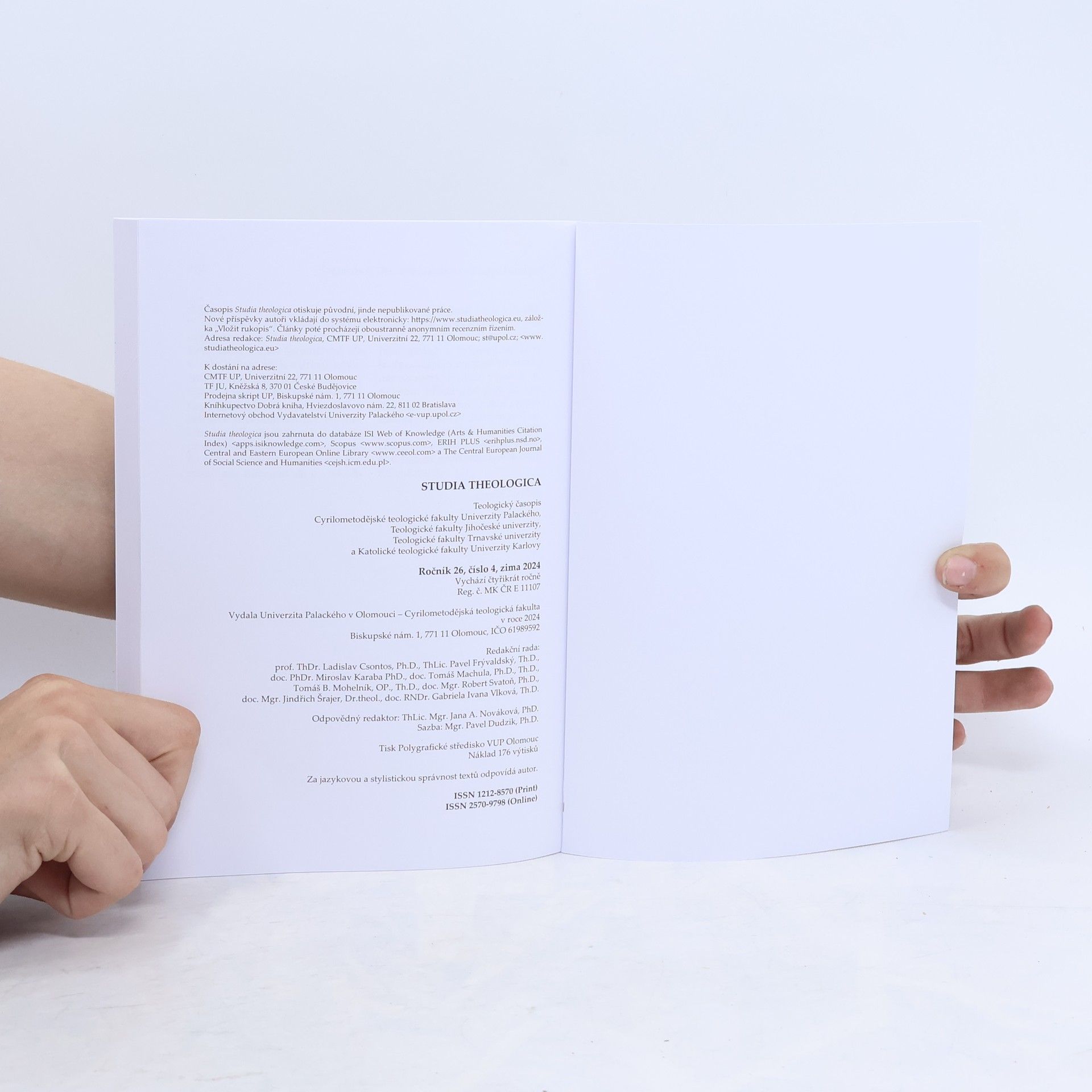 Kolektiv autorů Studia Theologica 26/4. Zima 2024, Ročník XXVI