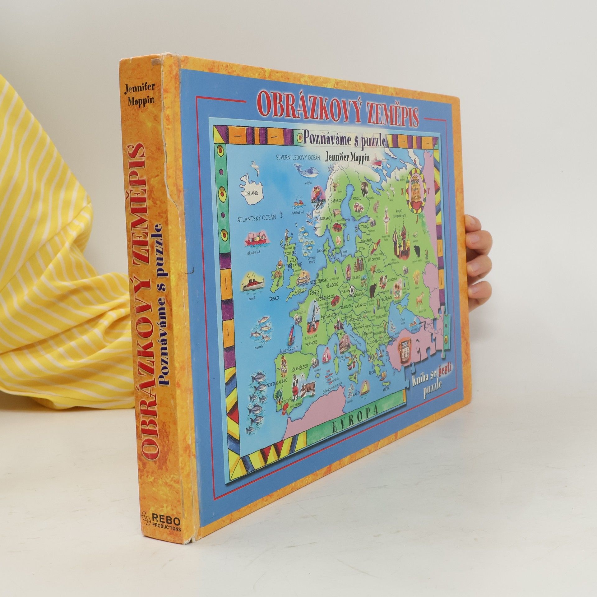 Jennifer Mappin Obrázkový zeměpis, kniha se šesti puzzle