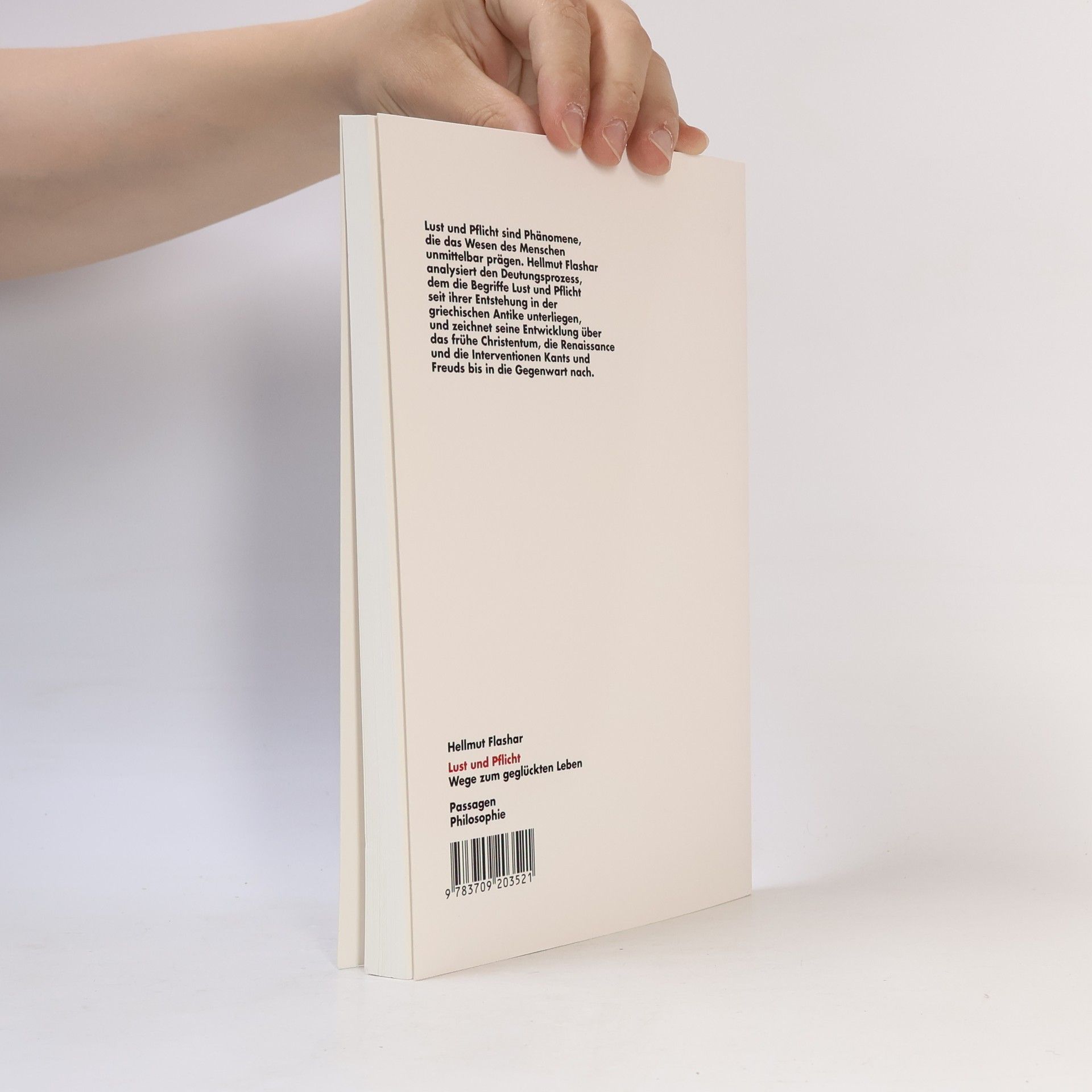 Hellmut Flashar Passagen Philosophie: Lust und Pflicht