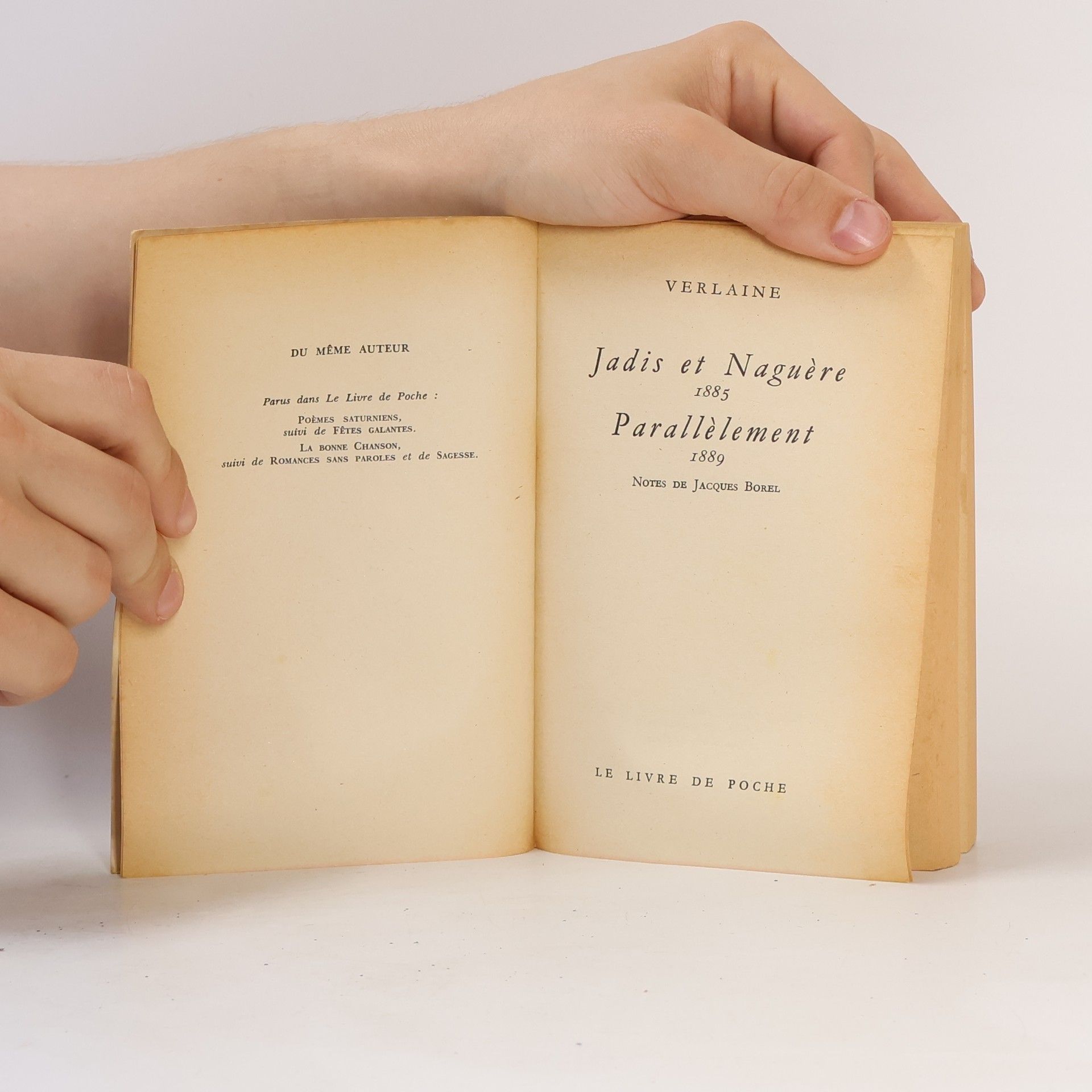 Paul Verlaine Jadis et Naguere. Parallelement
