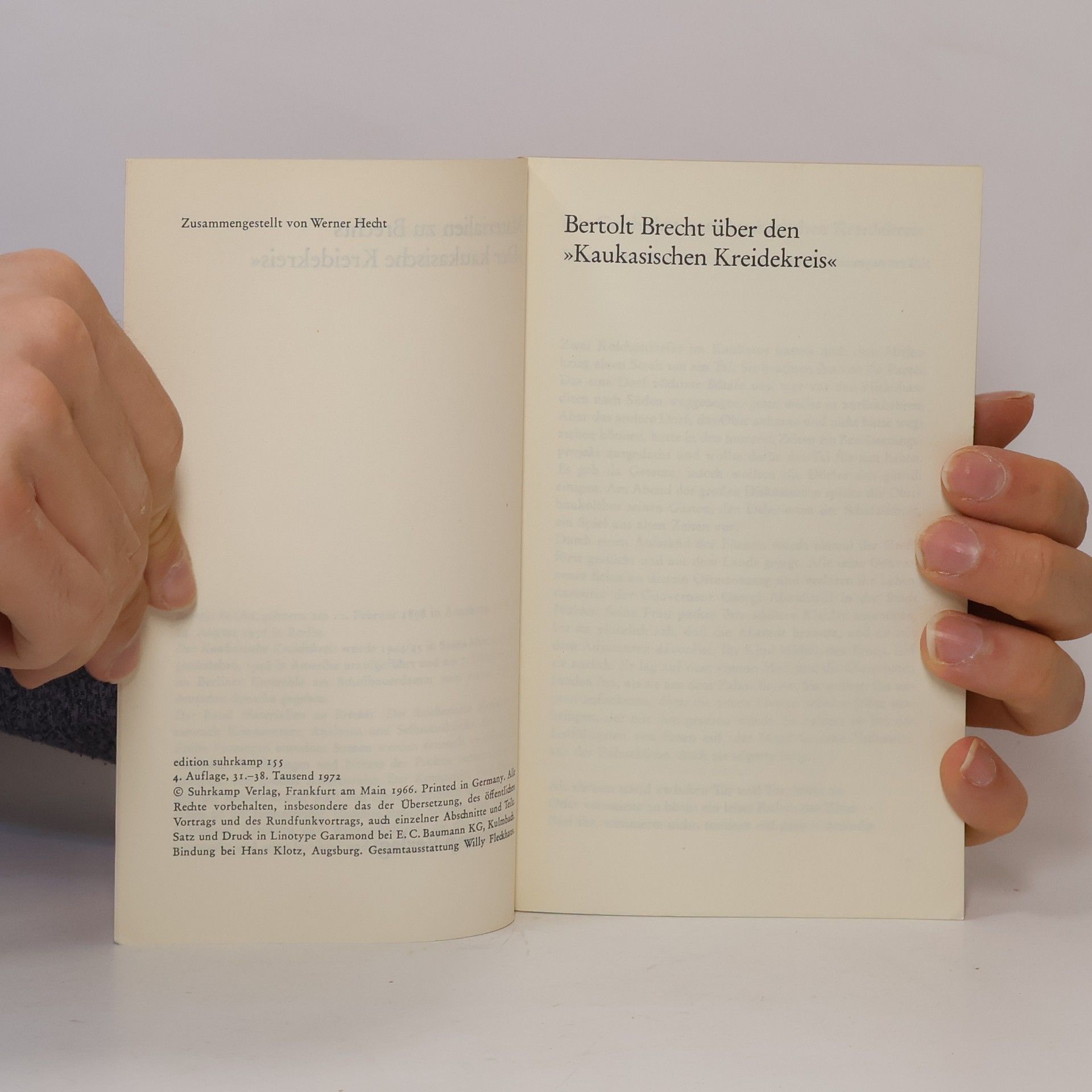 Werner Hecht Materialien zu Brechts "Der kaukasische Kreidekreis"