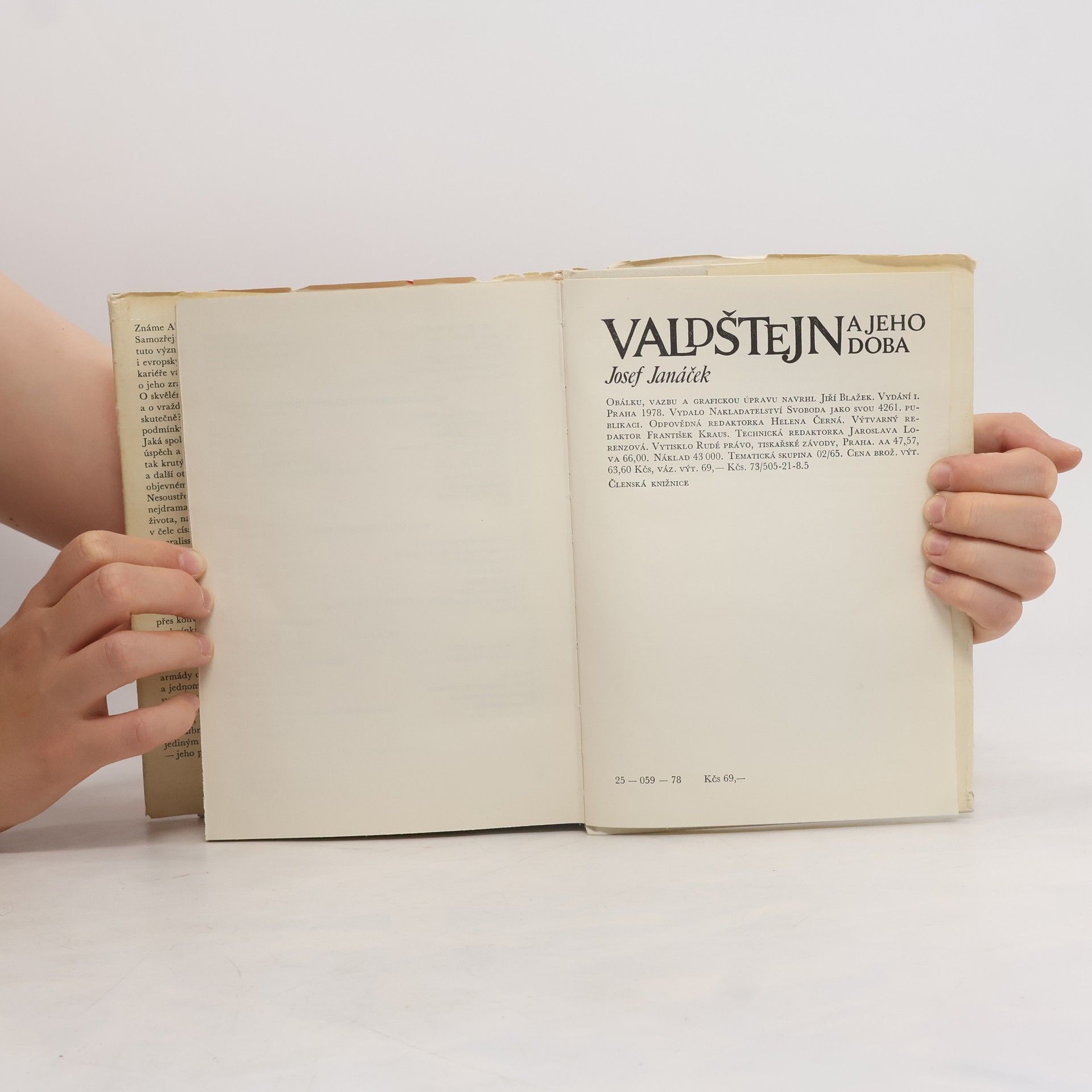 Josef Janáček Valdštejn a jeho doba