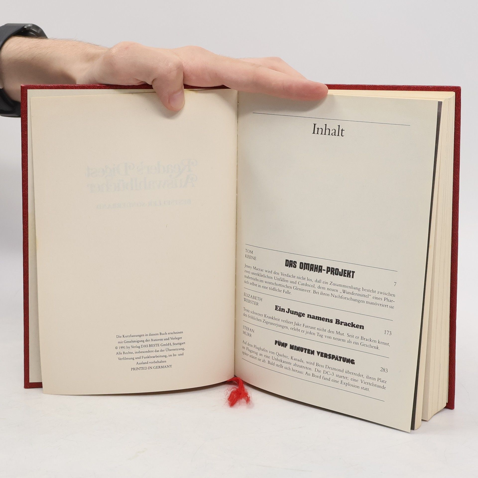 Bernhard Horstmann Reader's Digest Auswahlbücher. Das Omahaprojekt. Ein Junge namens Bracken. Fünf Minuten Verspätung