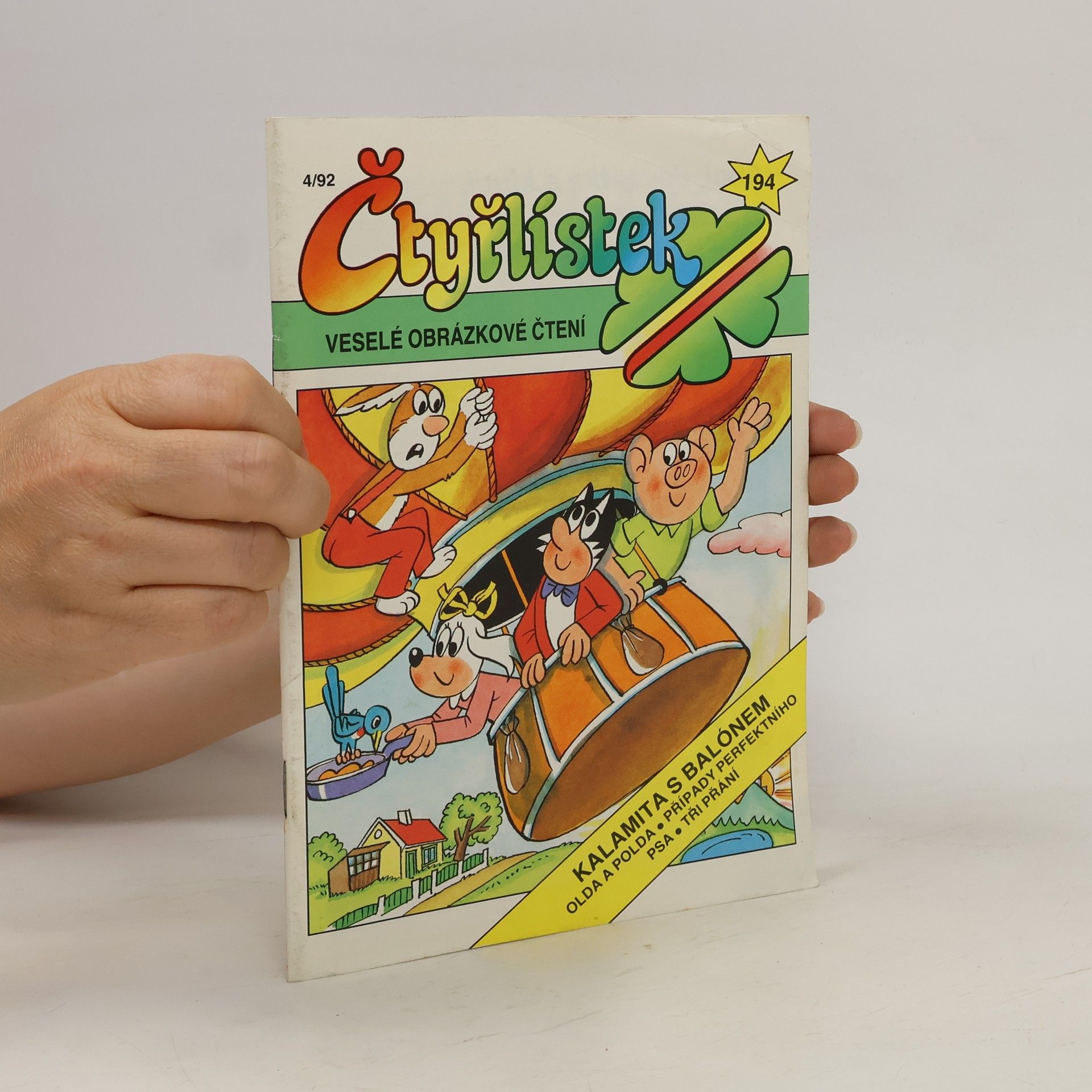 Jaroslav Němeček Čtyřlístek 194. 4/1992. Kalamita s balónem