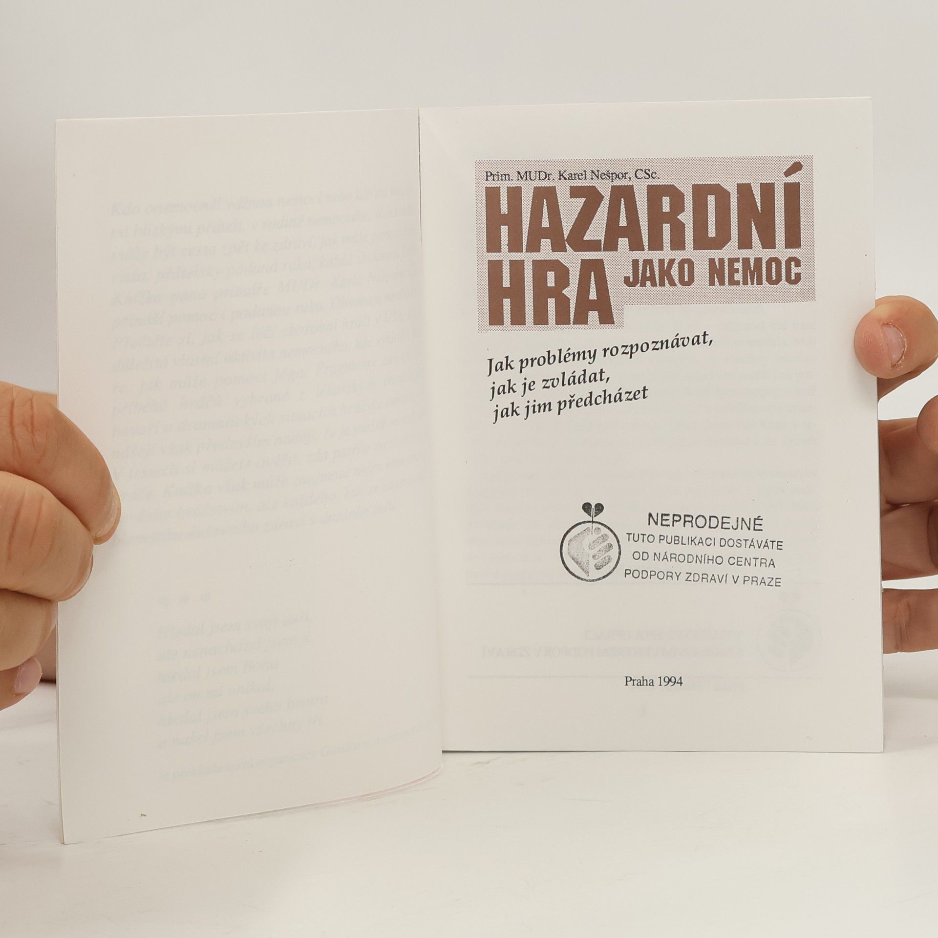 Karel Nešpor Hazardní hra jako nemoc