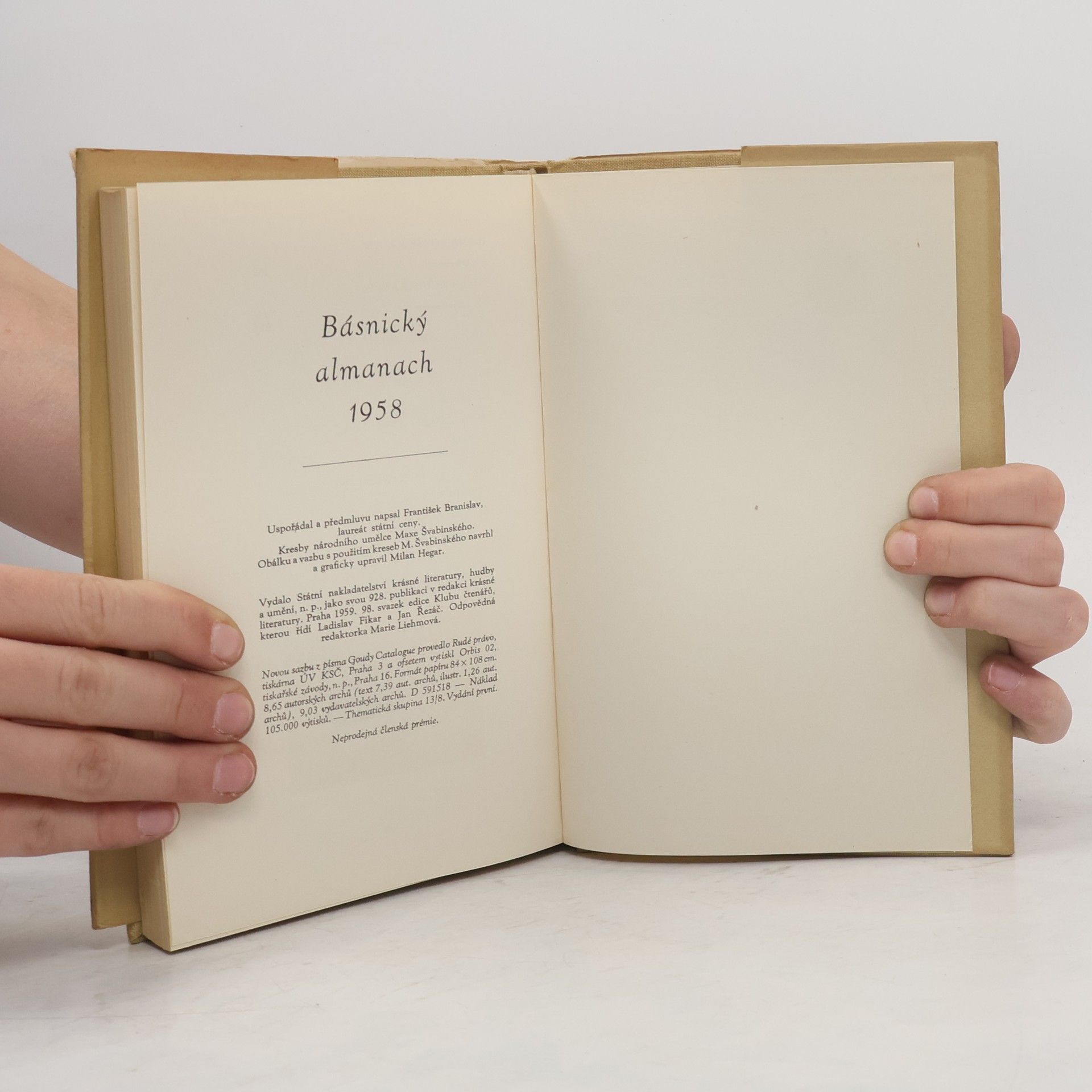 Max Švabinský Básnický almanach 1958