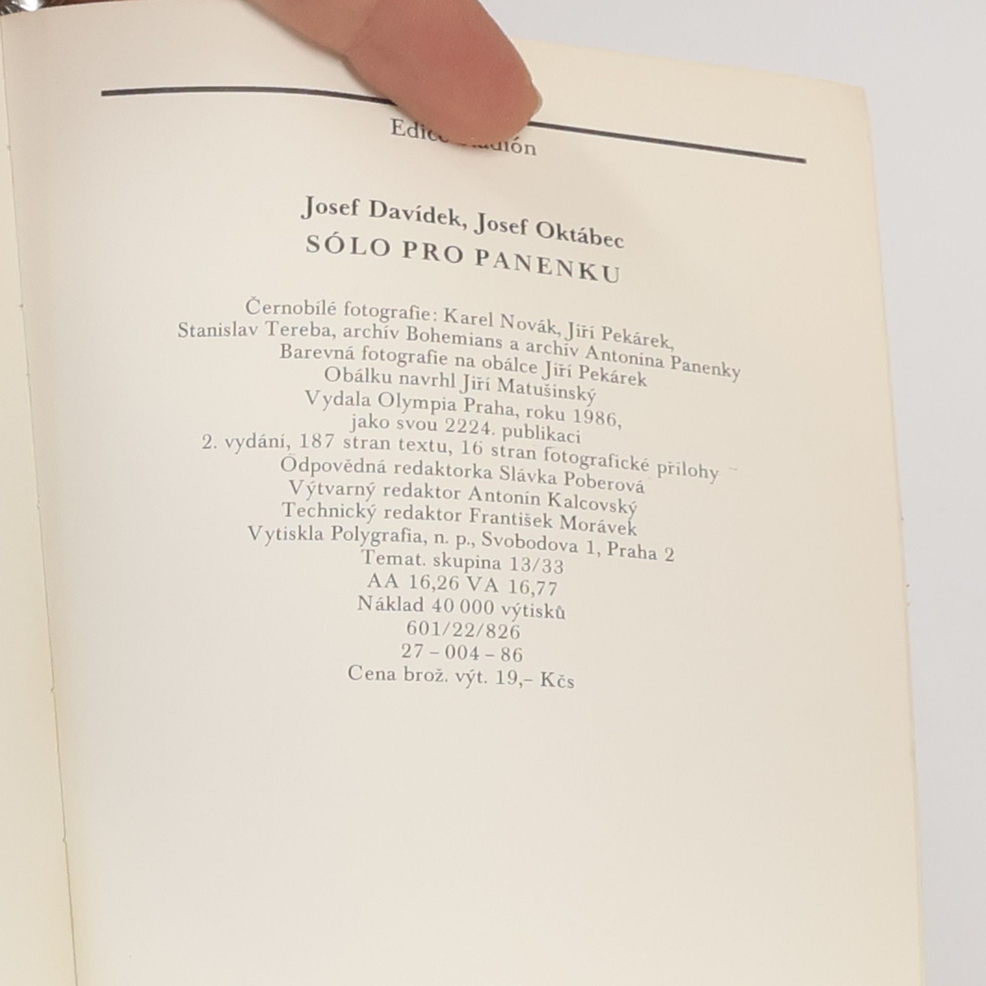Josef Davídek Sólo pro Panenku