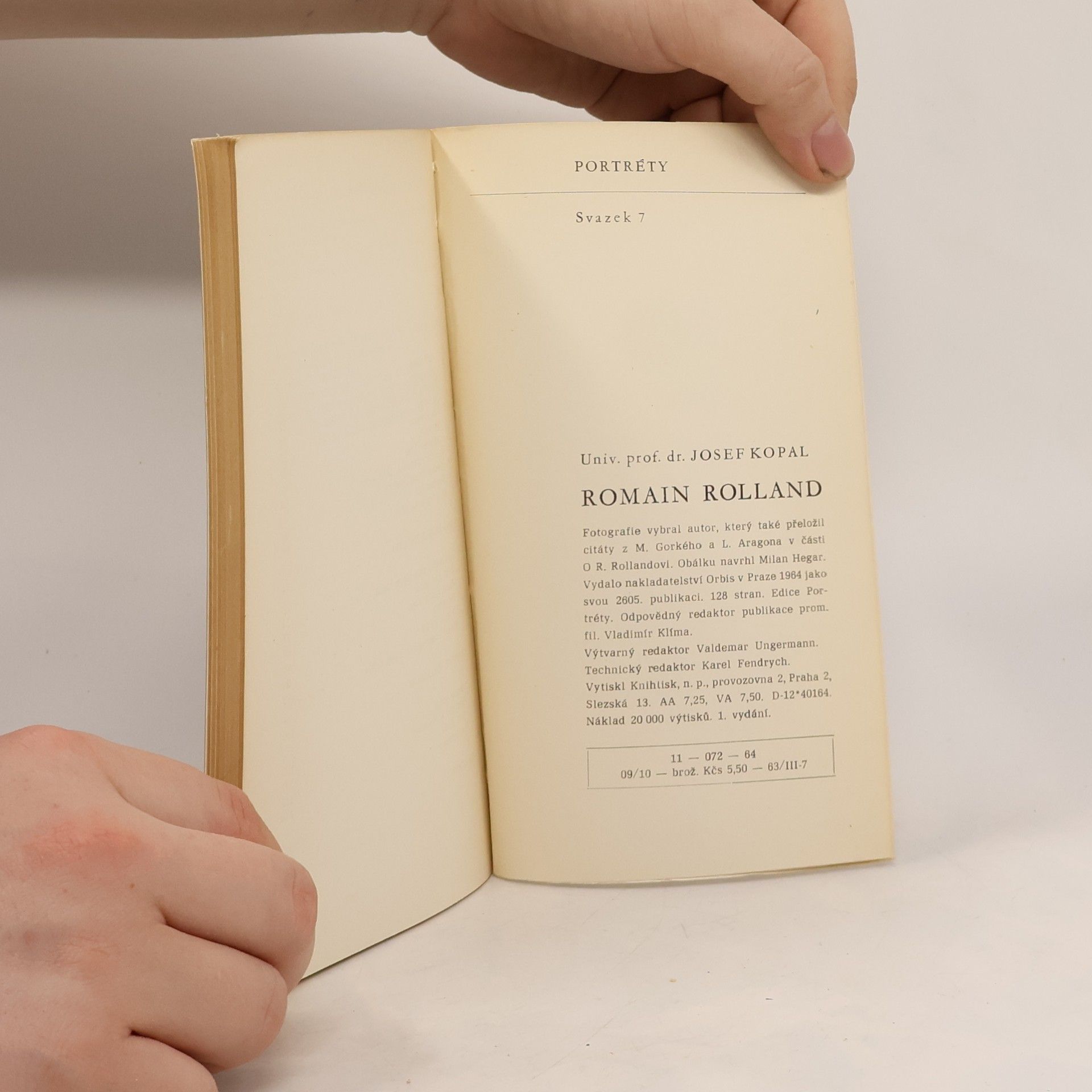 Josef Kopal Portréty. Romain Rolland
