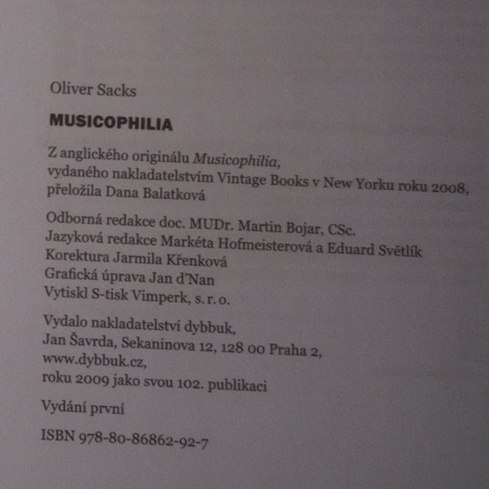 Oliver Sacks Musicophilia