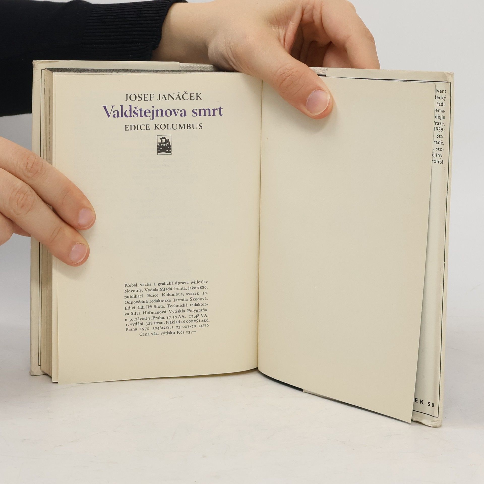 Josef Janáček Valdštejnova smrt