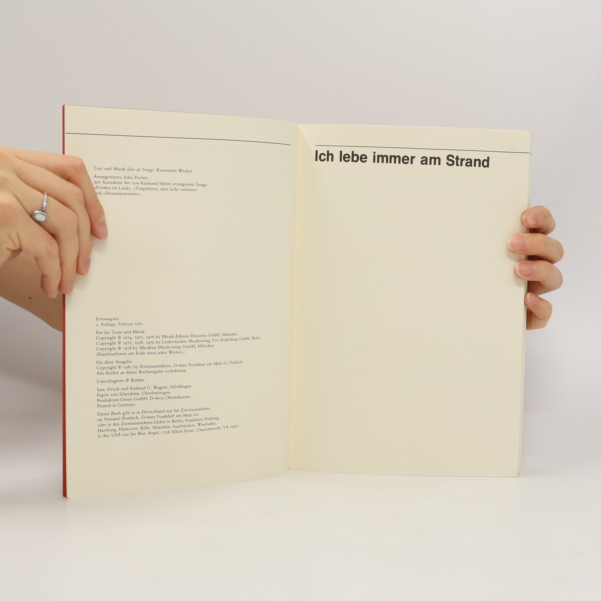 Konstantin Wecker Konstantin Wecker Songbuch Songbuch