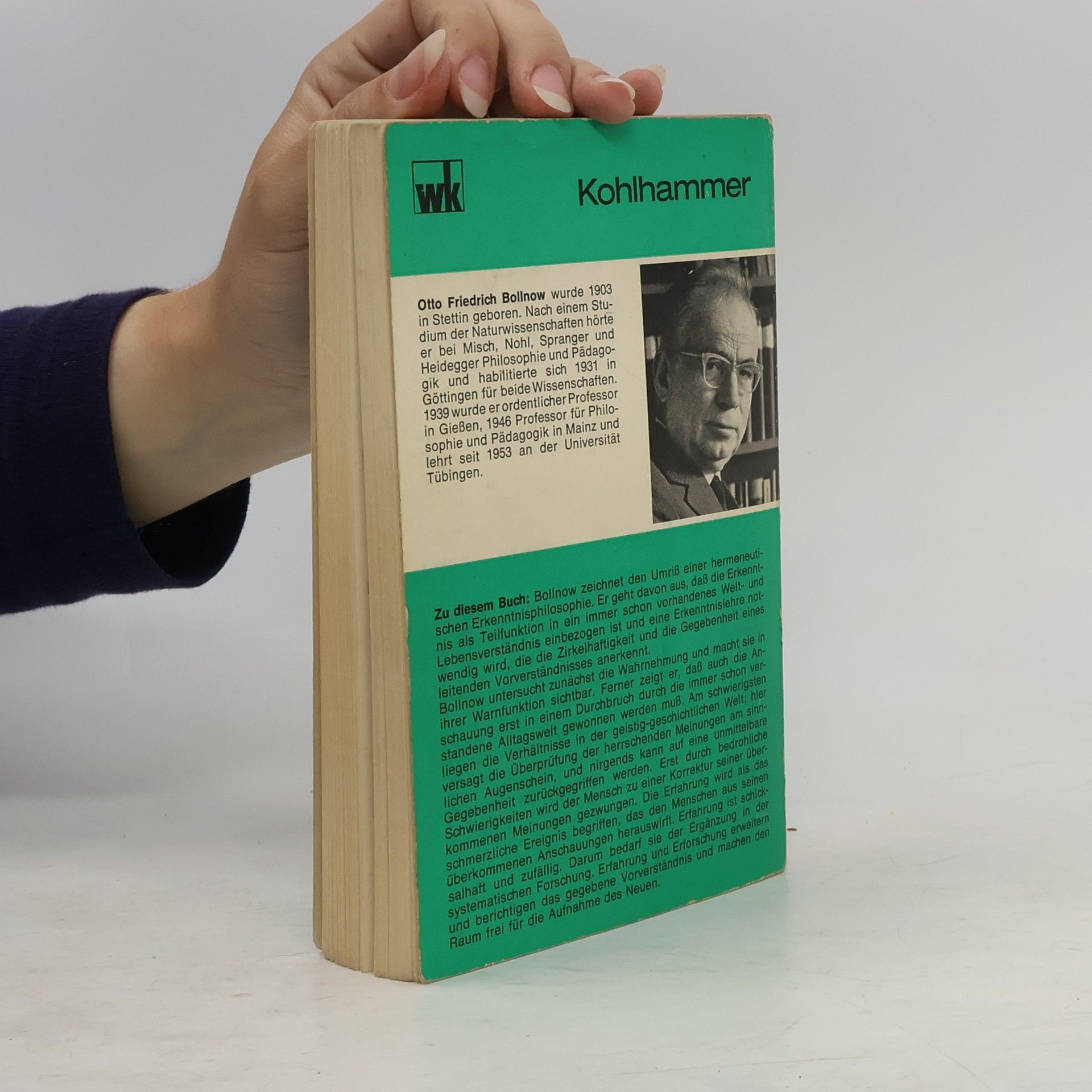 Otto Friedrich Bollnow Philosophie der Erkenntnis