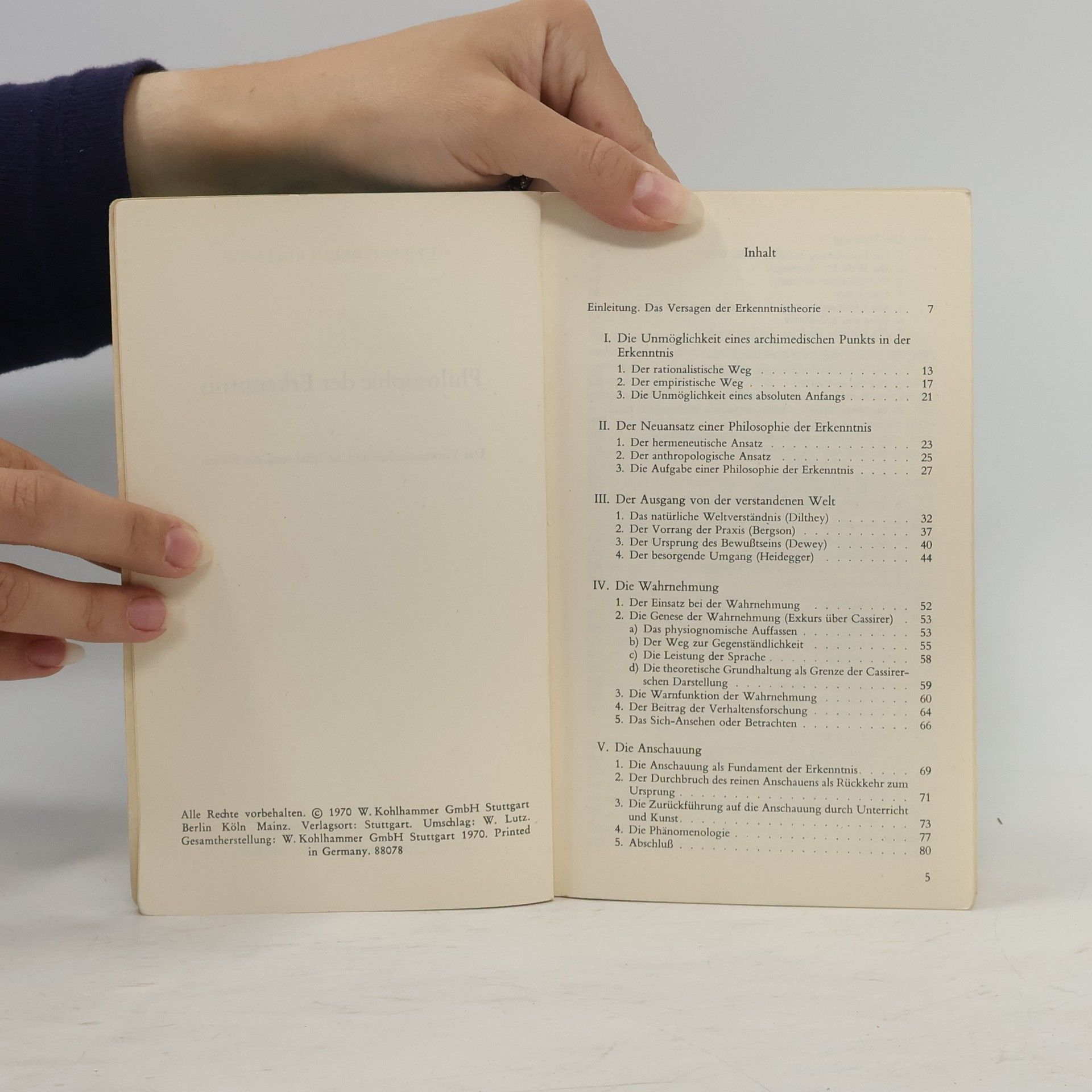 Otto Friedrich Bollnow Philosophie der Erkenntnis