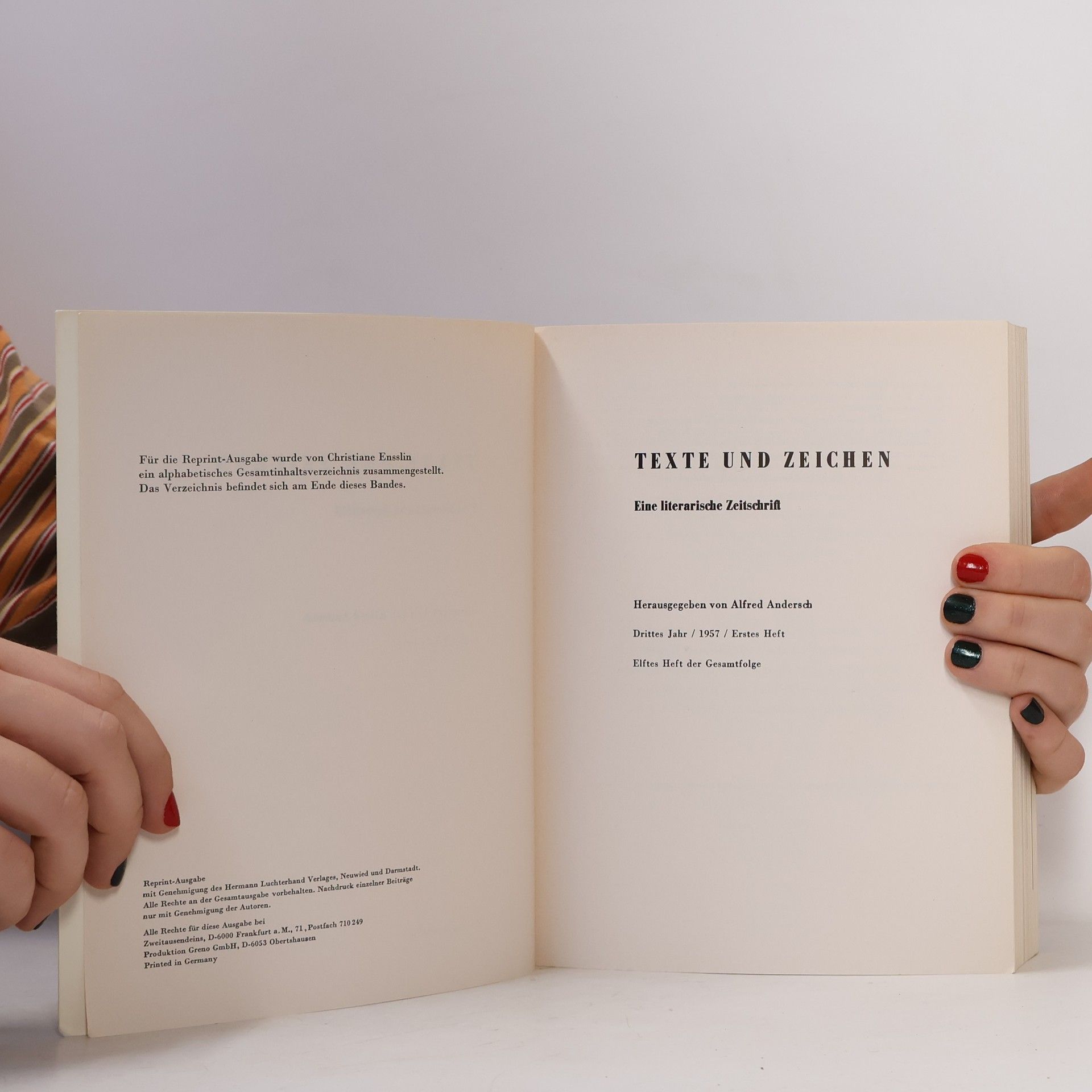 Alfred Andersch Texte und Zeichen. Eine literarische Zeitschrift