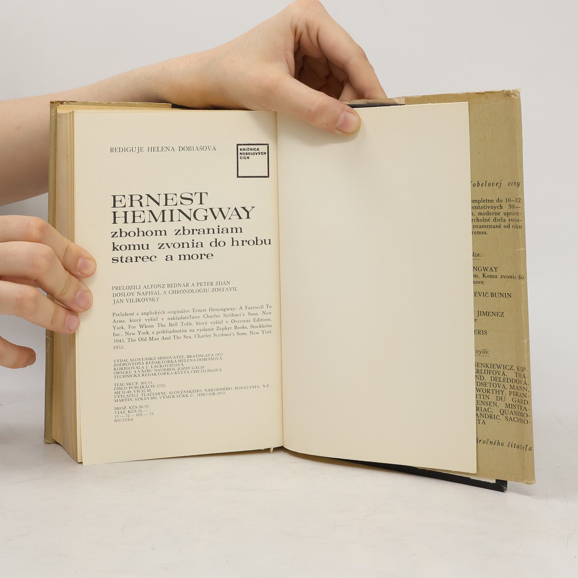 Ernest Hemingway Zbohom zbraniam. Komu zvonia do hrobu. Starec a more