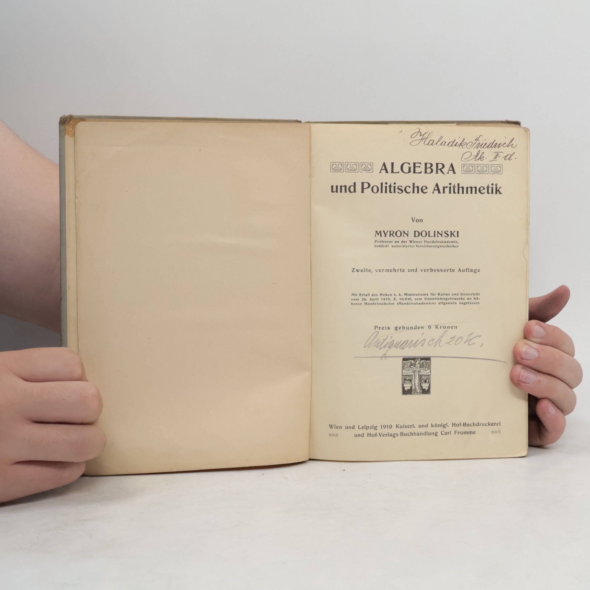 Myron Dolinski Algebra und Politische Arithmetik