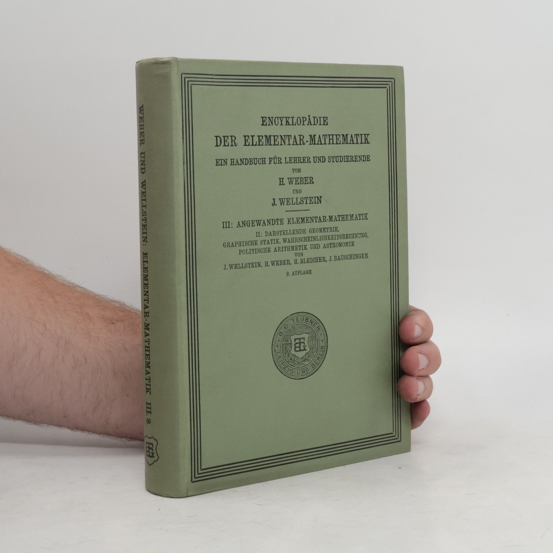 Josef Wellstein Encyklopädie der Elementar-Mathematik III.