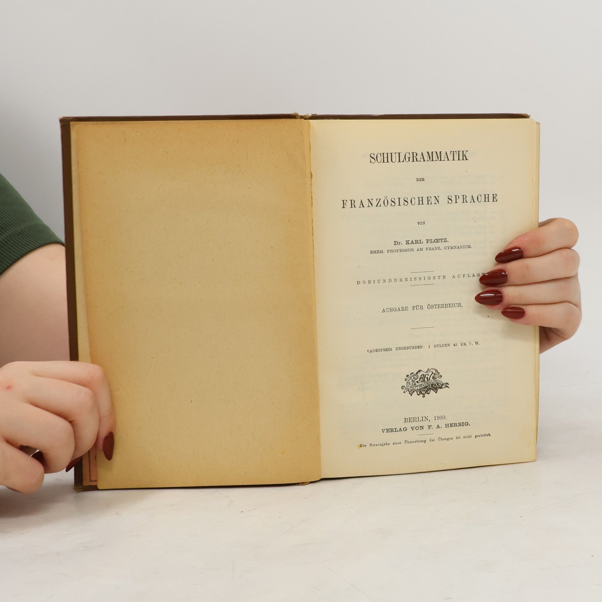 Karl Ploetz Schulgrammatik der französischen Sprache