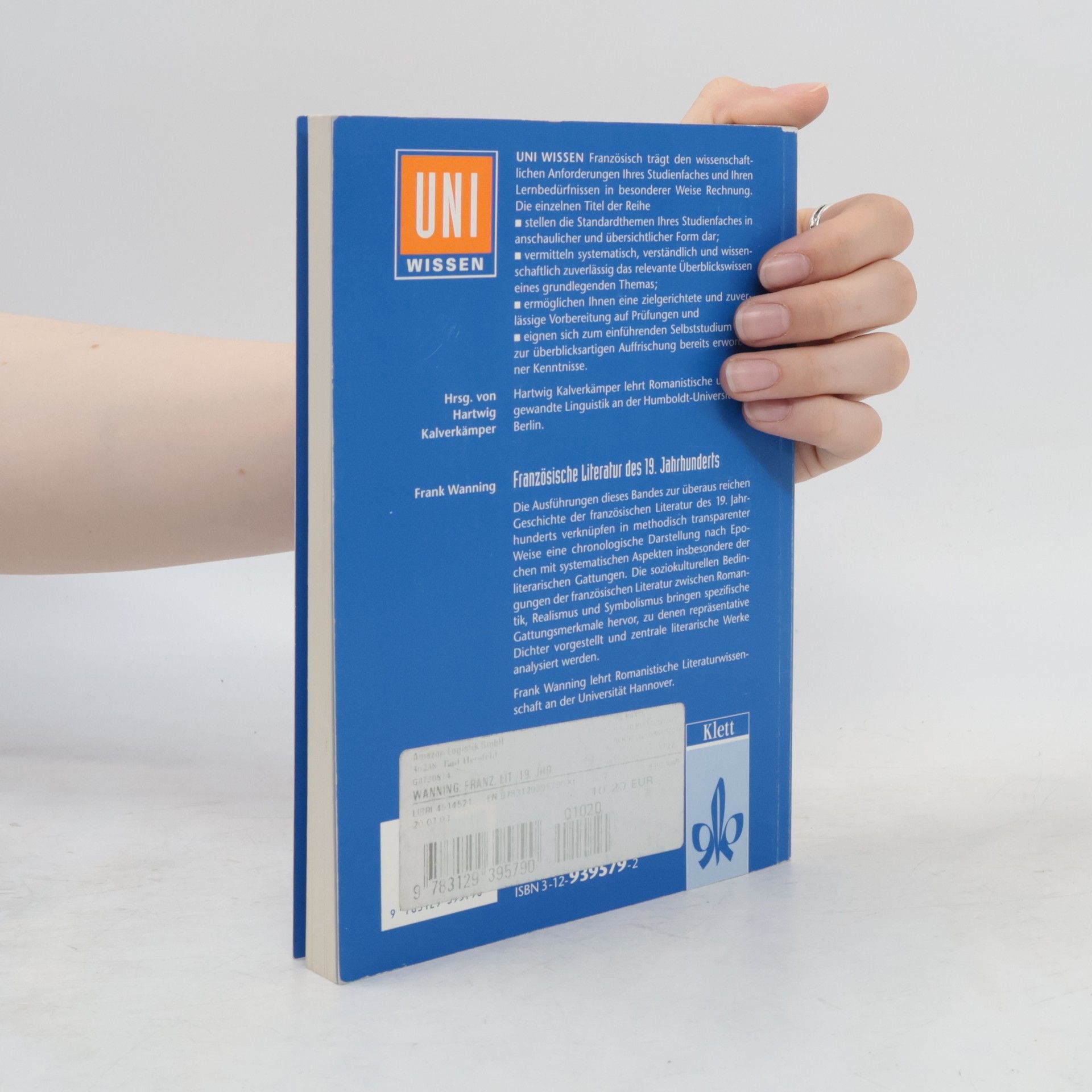 Frank Wanning Französische Literatur des 19. Jahrhunderts
