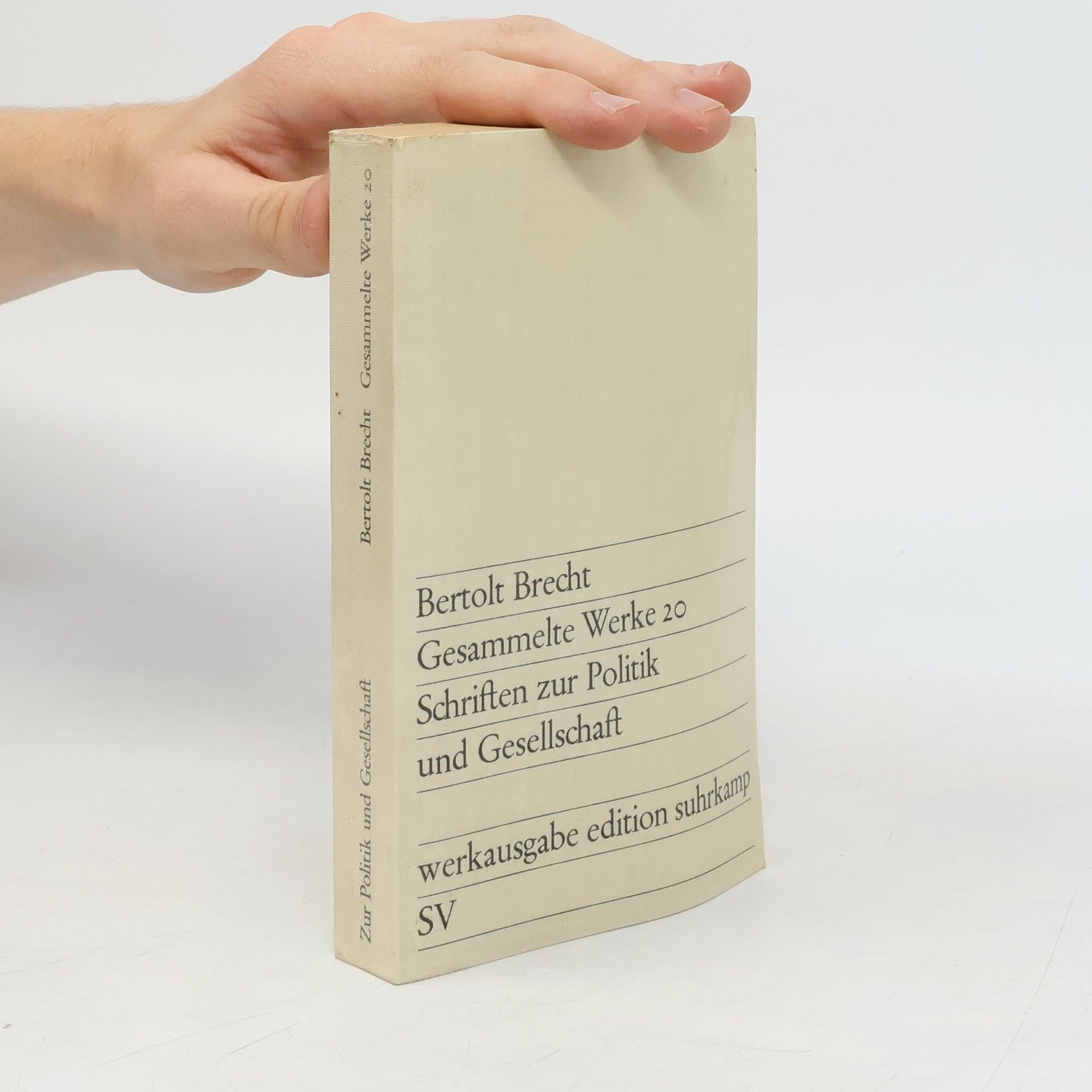 Bertolt Brecht Gesammelte Werke 20. Schriften zur Politik und Gesellschaft