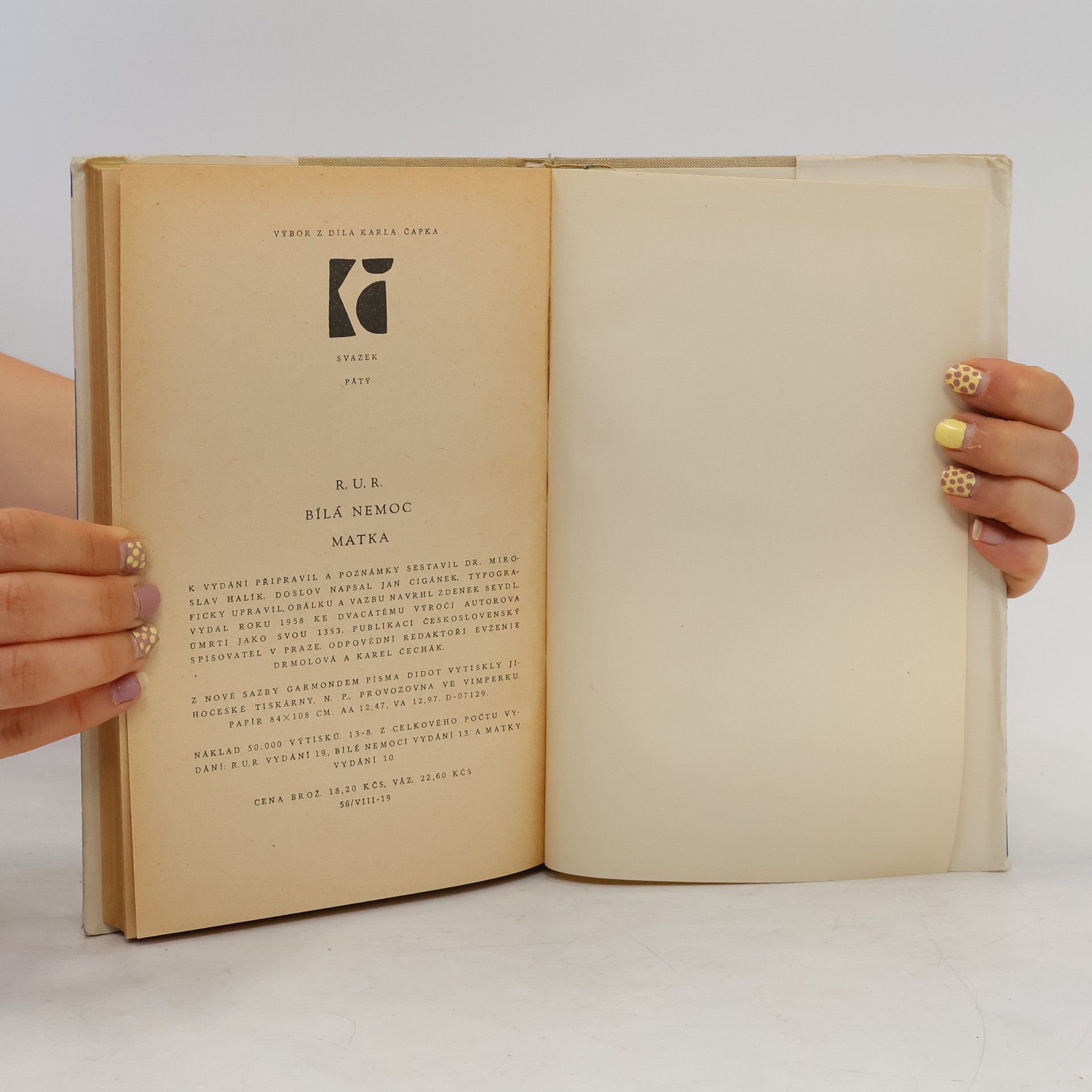 Karel Čapek R. U. R. Bílá nemoc. Matka