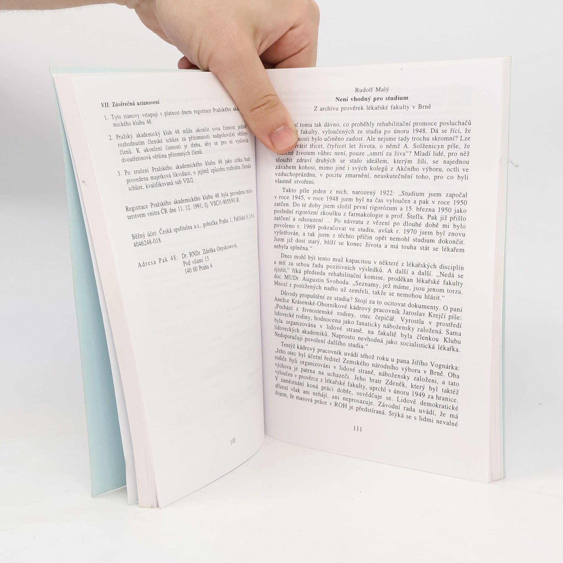 Zdeňka Onyskowová Vysokoškoláci za svobodu. Almanach