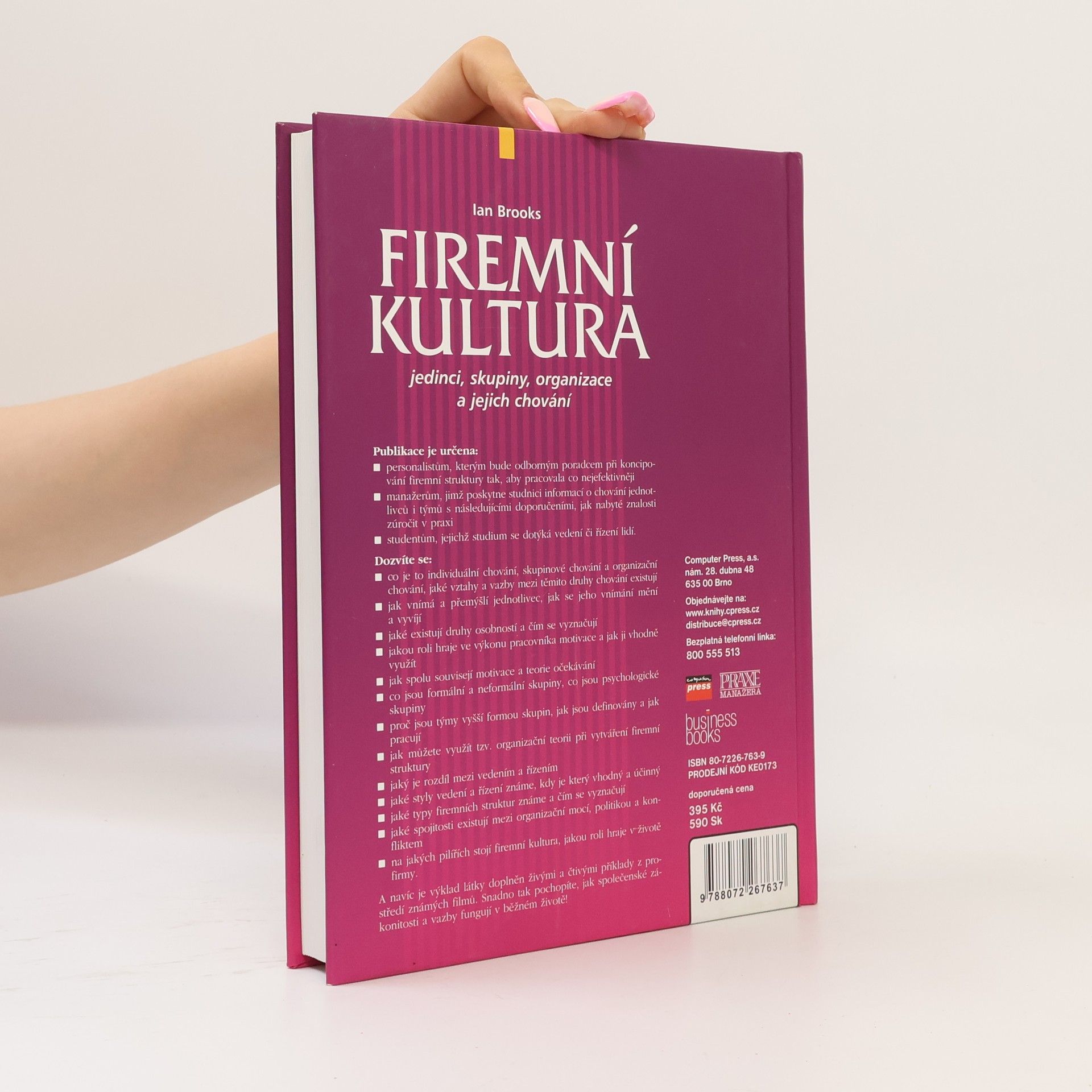 Ian Brooks Firemní kultura: Jedinci, skupiny, organizace a jejich chování