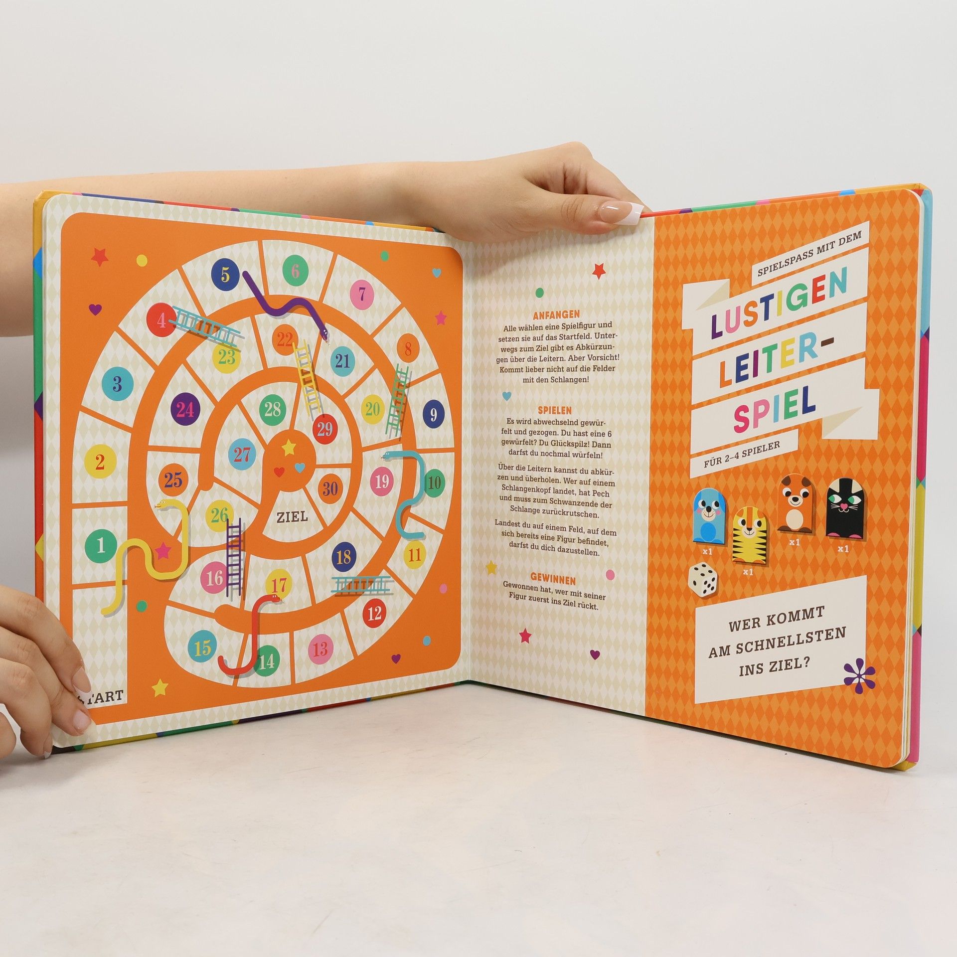 Sabine Rahn Das kunterbunte Brettspiel-Buch – Vier Spiele-Klassiker. Interaktives Buch ab 4 Jahren