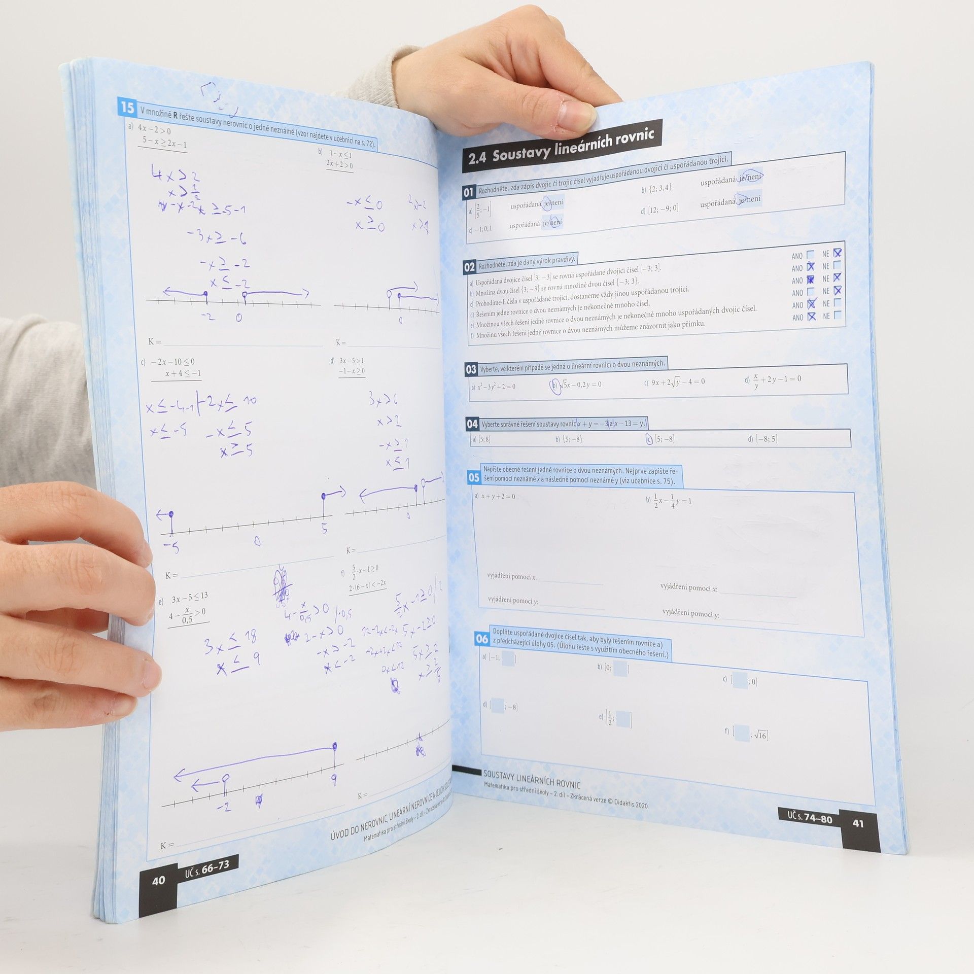 Marie Chadimová Matematika pro střední školy. 2. díl, Výrazy, rovnice a nerovnice : zkrácená verze : pracovní sešit