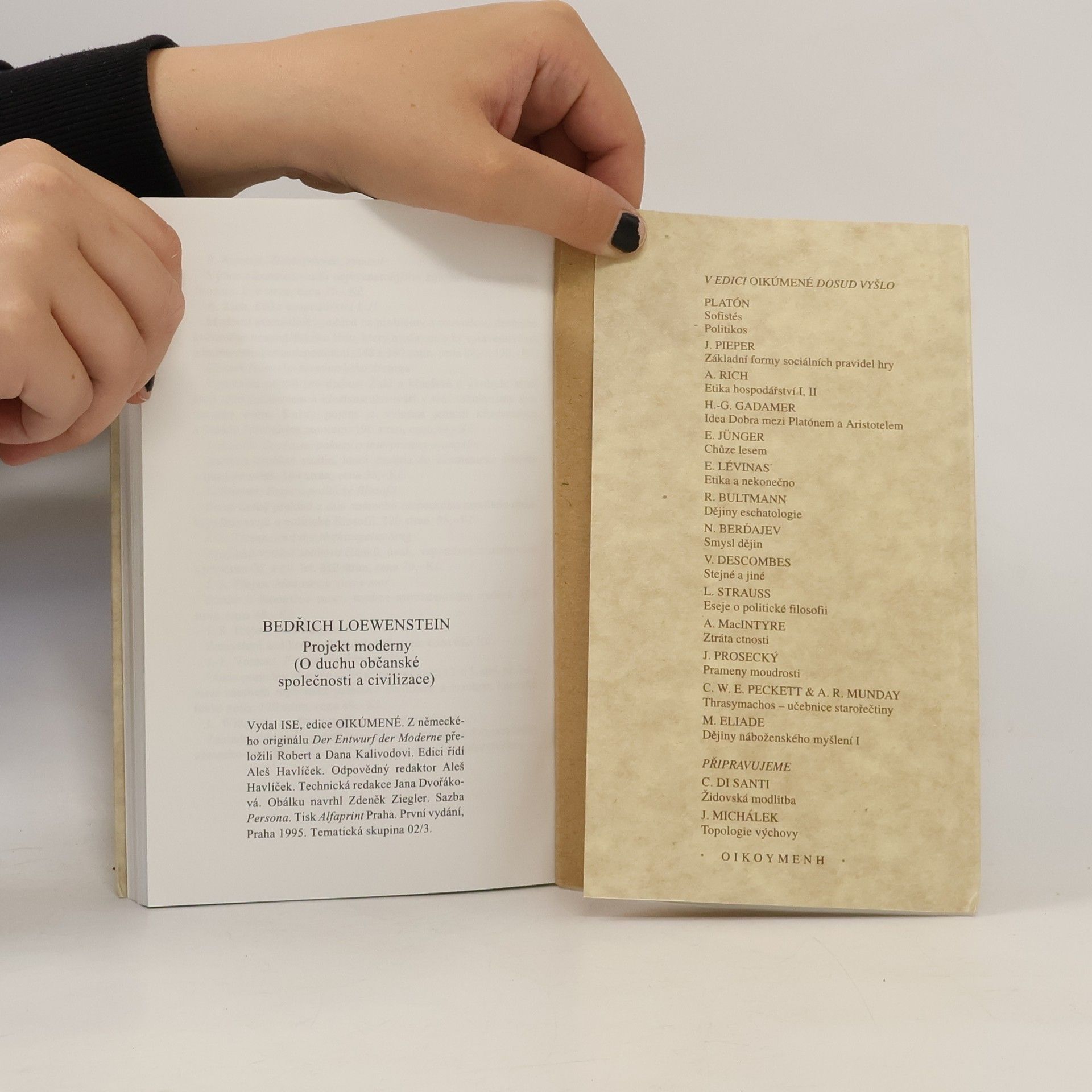 Bedřich Löwenstein Projekt moderny. O duchu občanské společnosti a civilizace