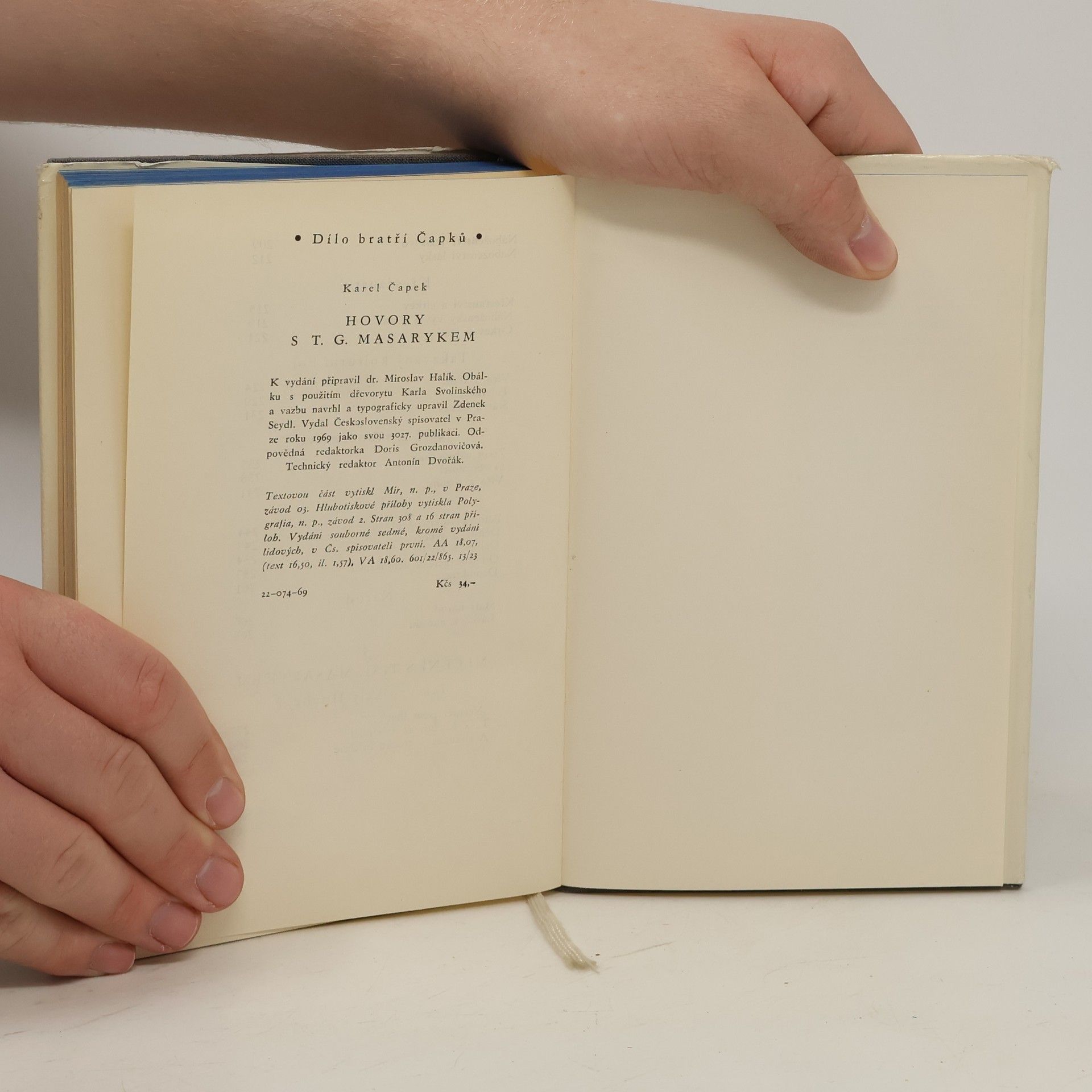 Karel Čapek Hovory s T. G. Masarykem